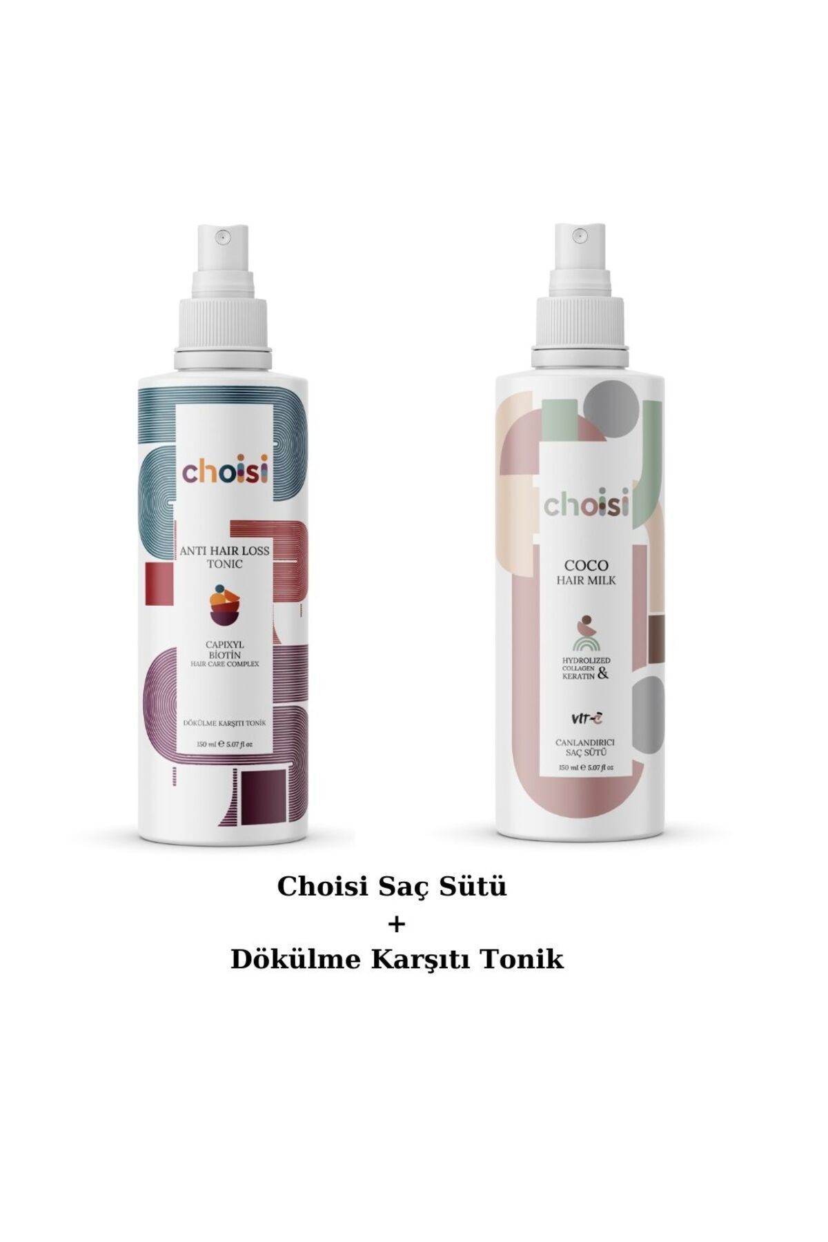 Choisi Canlandırıcı Saç Sütü Coco Hair Milk 150 ml + Choisi Saç Dökülme Saç Toniği Capixyl Biotin