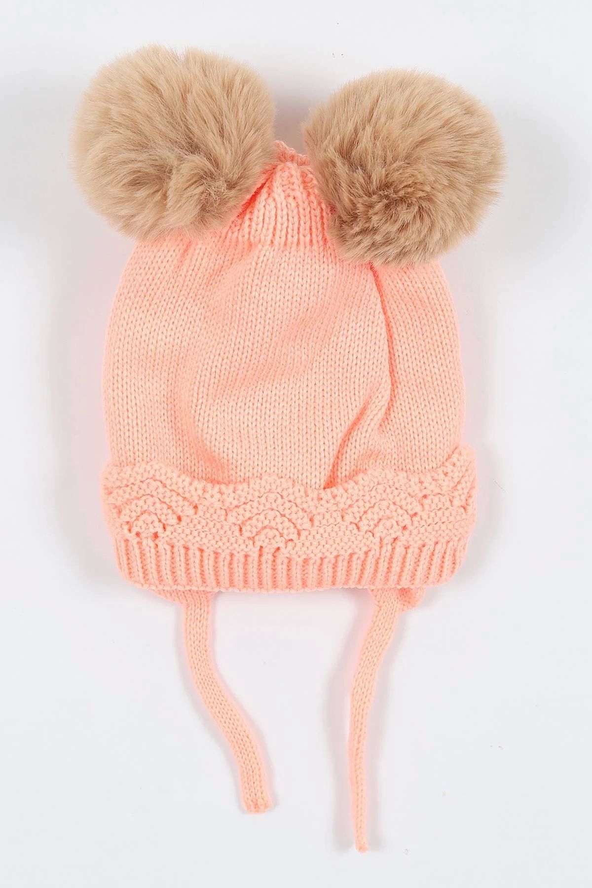 Kitti-1-4 Years Baby Girls Beret with Ears and Peach K24120-04 1