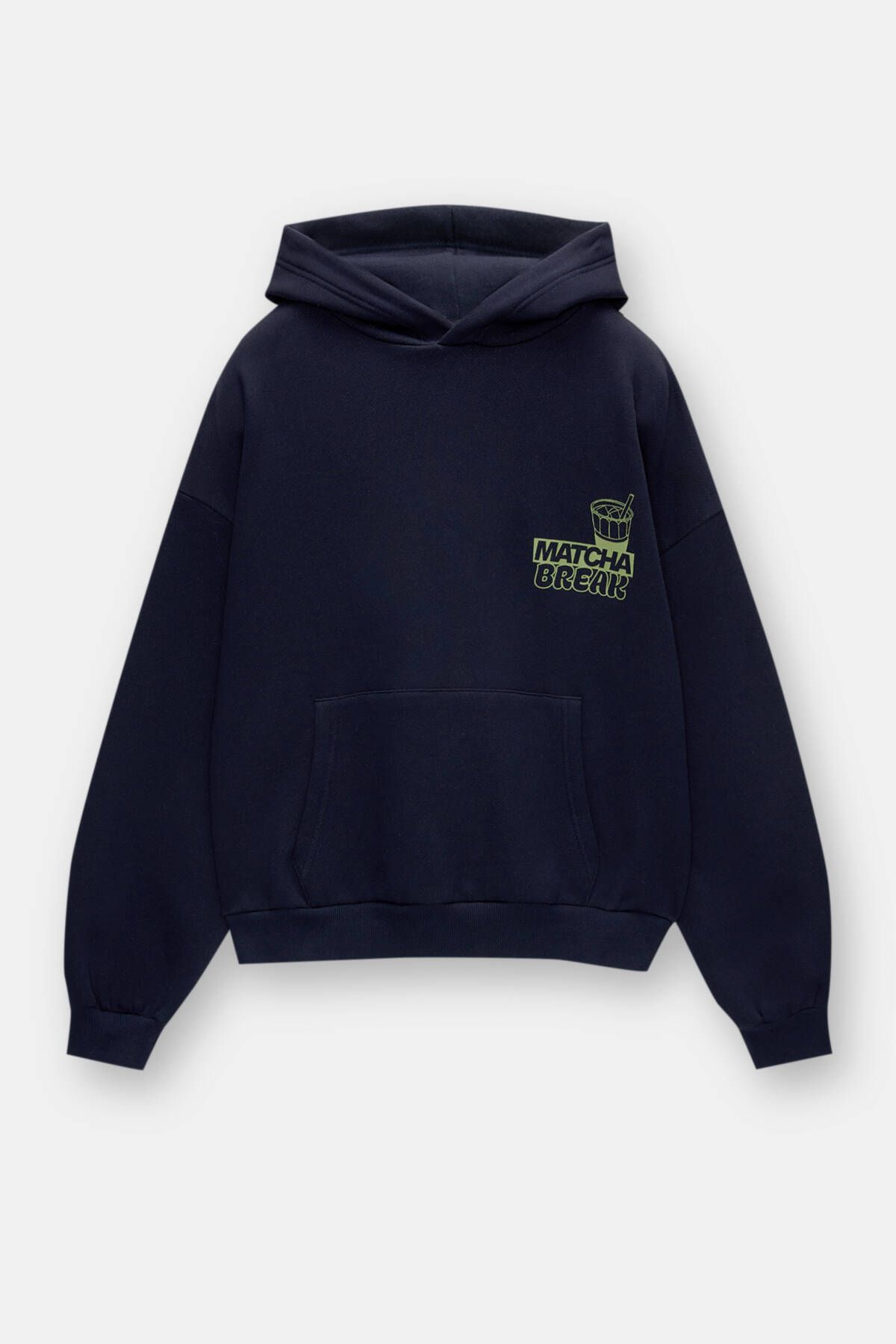 Pull & Bear-Sweatshirt with Matcha Print and Hood 7