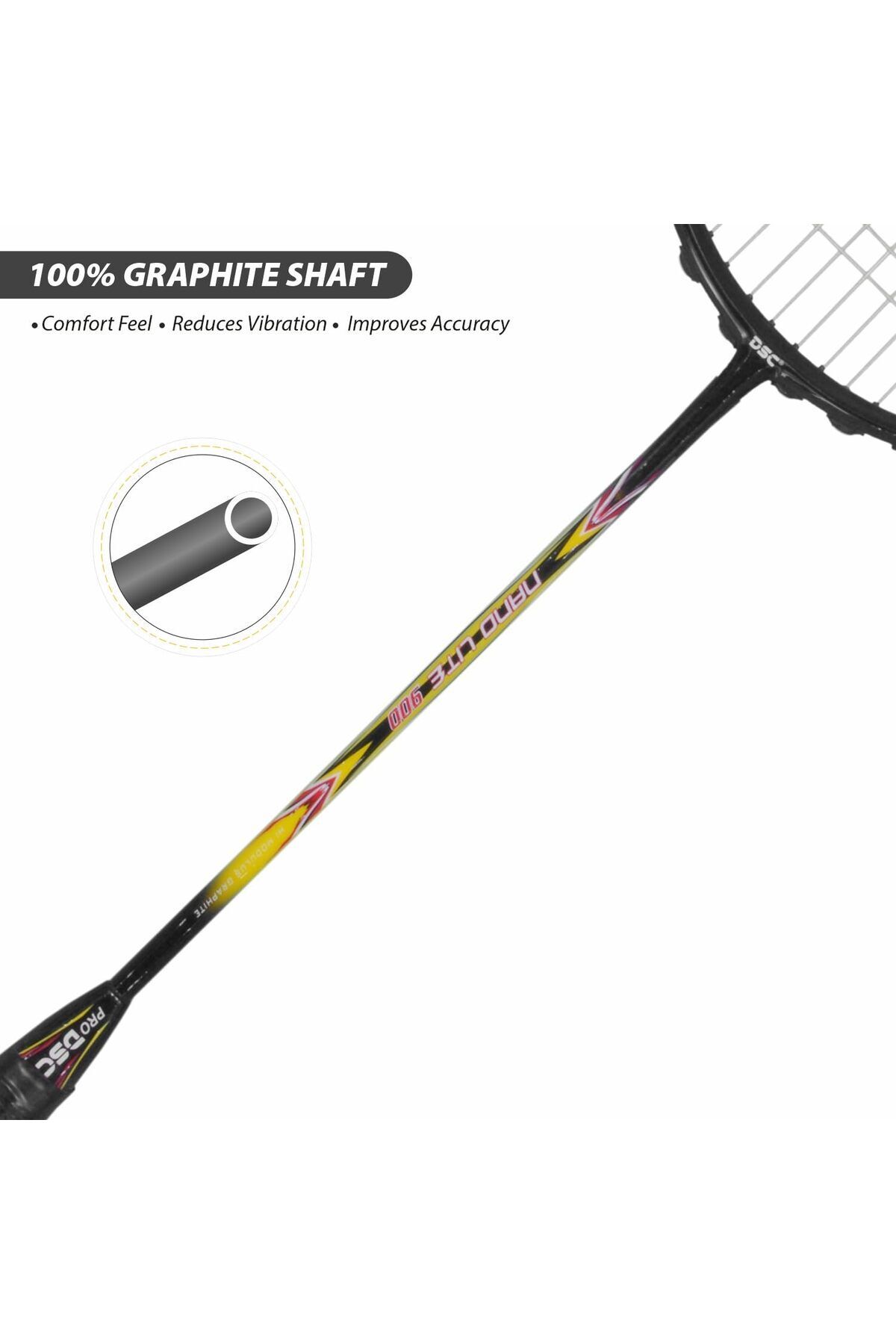 DSC-Nano Lite 900 Badminton Racquet | Lightweight Graphite | Enhanced Performance | Full Cover 3