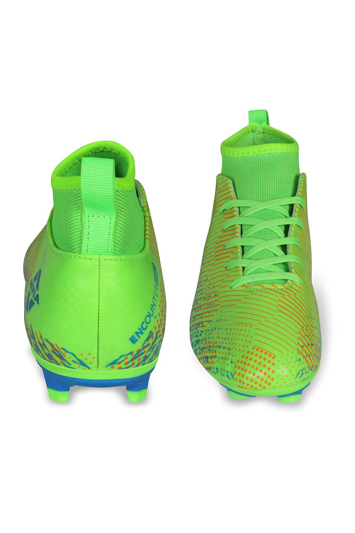 Nivia-Pro Encounter 9.0 F.b Stud | Neon Green/blue | Uk 10 | Football Shoes For Sports Players 8