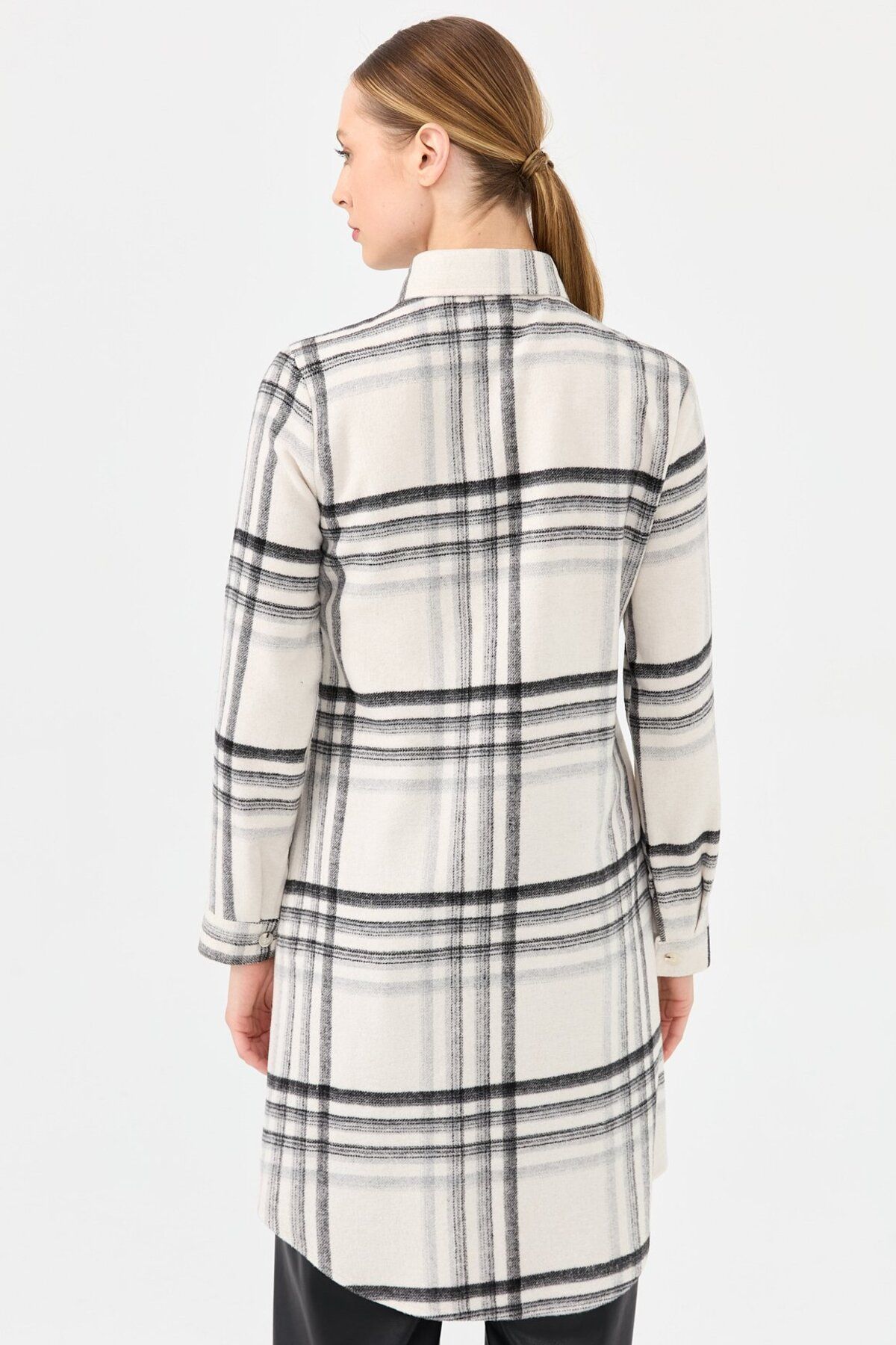 Esswaap-Plaid Patterned Tunic - Country Style, Ecru 8