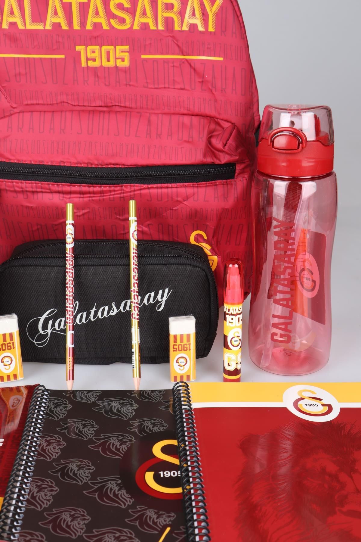 Galatasaray-Licensed School Bag, Pencil Bag, 700 ml Water Bottle Stationery Set 4