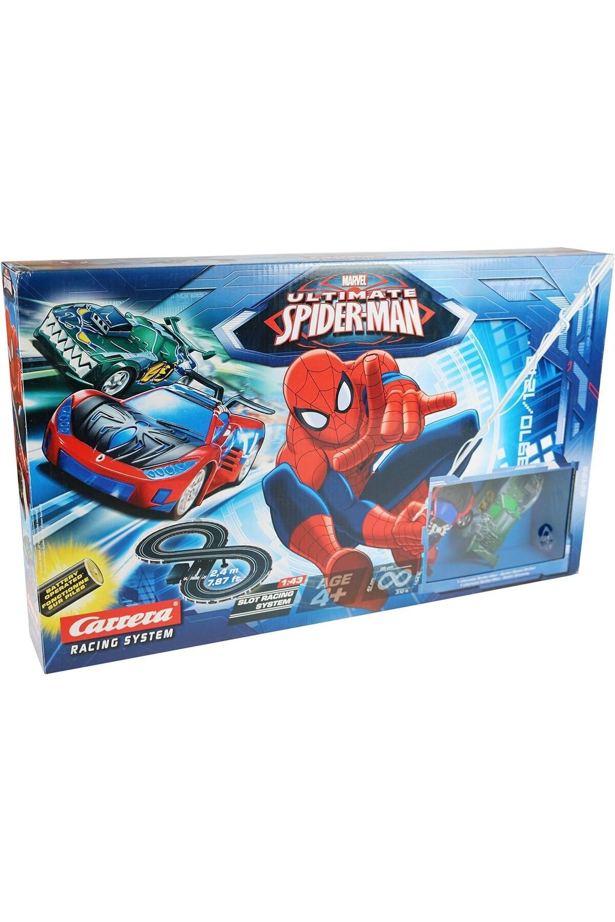 ماشین مسابقه‌ای ریل‌دار سال اول اسپایدرمن نهایی | ۴ سال | اسباب‌بازی مسابقه ماشین‌های مرد عنکبوتی | سرگرم‌کننده