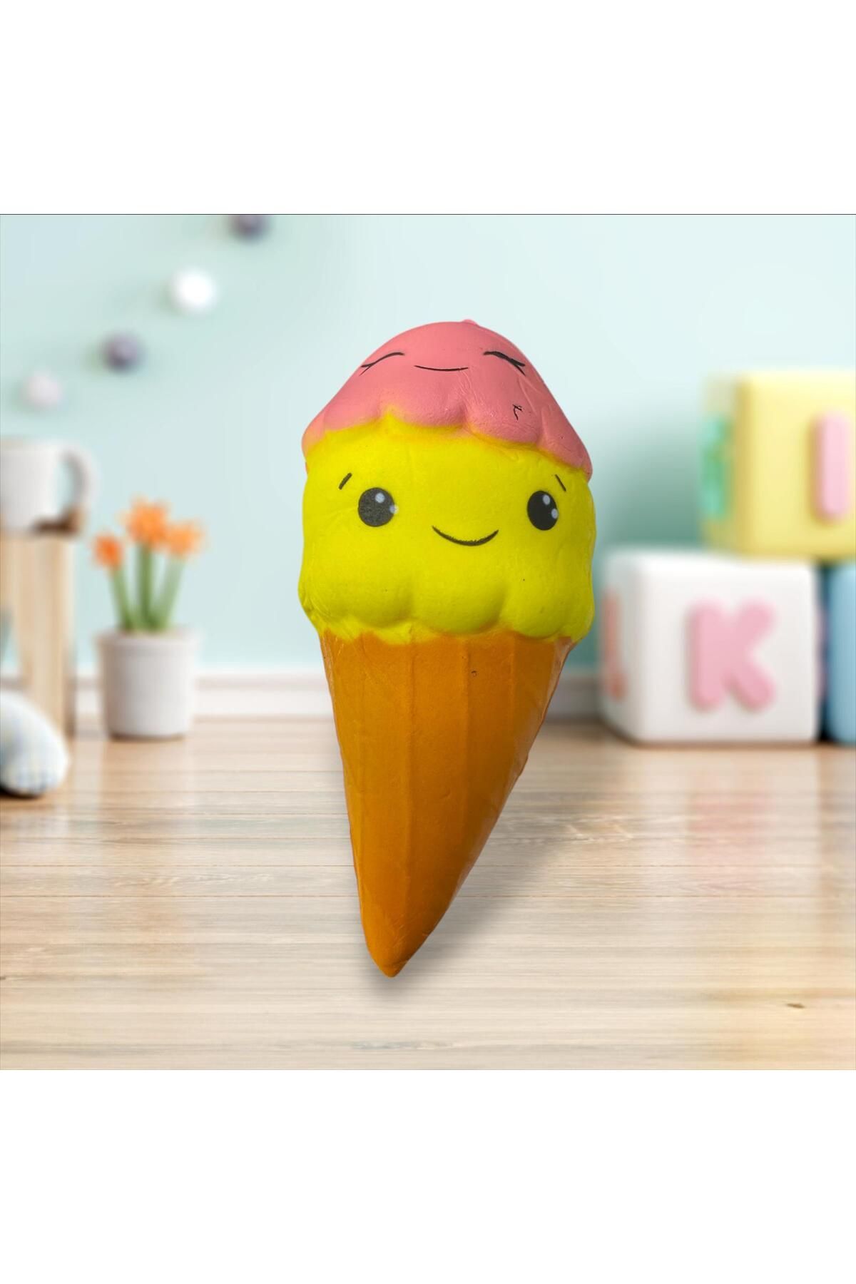 tüftürük Jumbo Gülenyüz Dondurma Squishy Sık Bırak Kokulu Sukuşi 16 cm