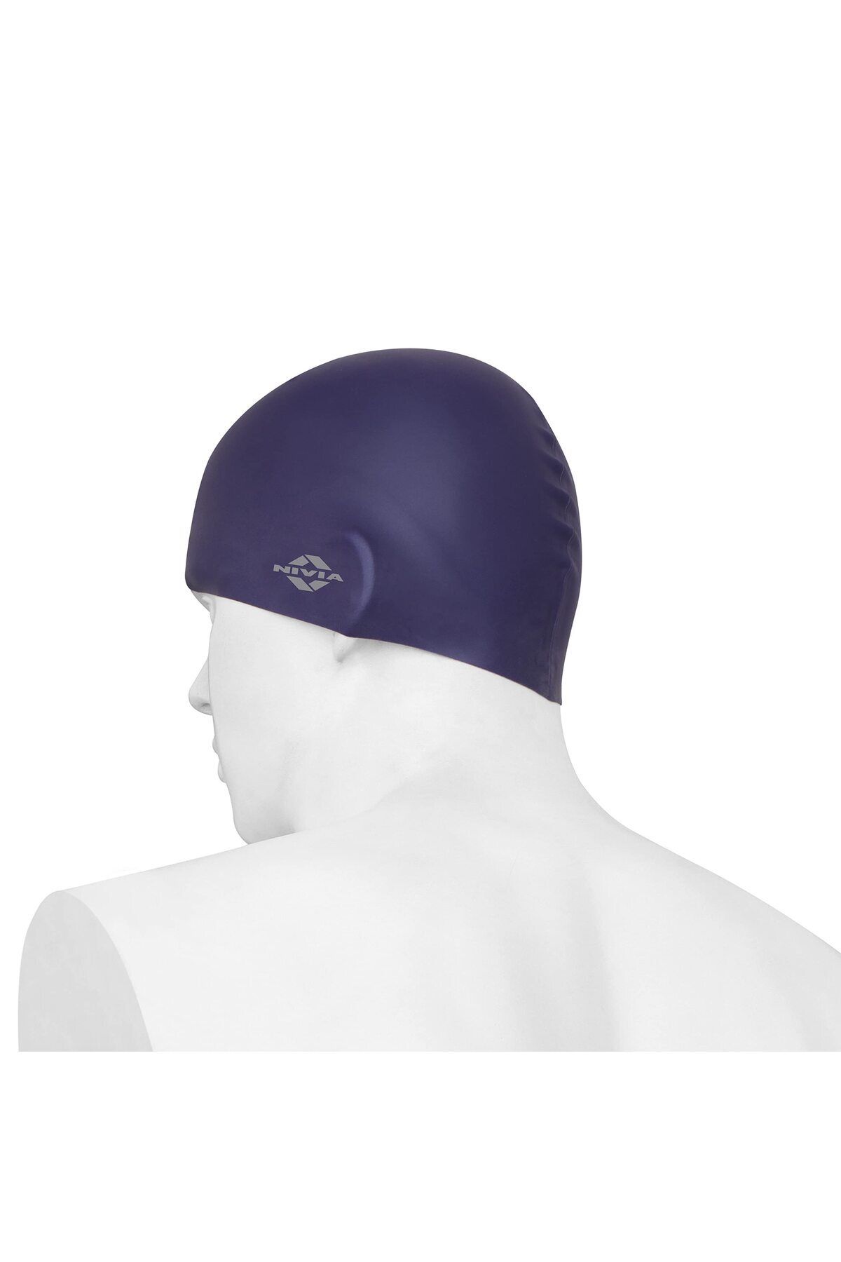 Nivia-Classic Silicone Adult Swimming Cap | Navy Blue | Comfortable Waterproof Design | Swimming Cap 4