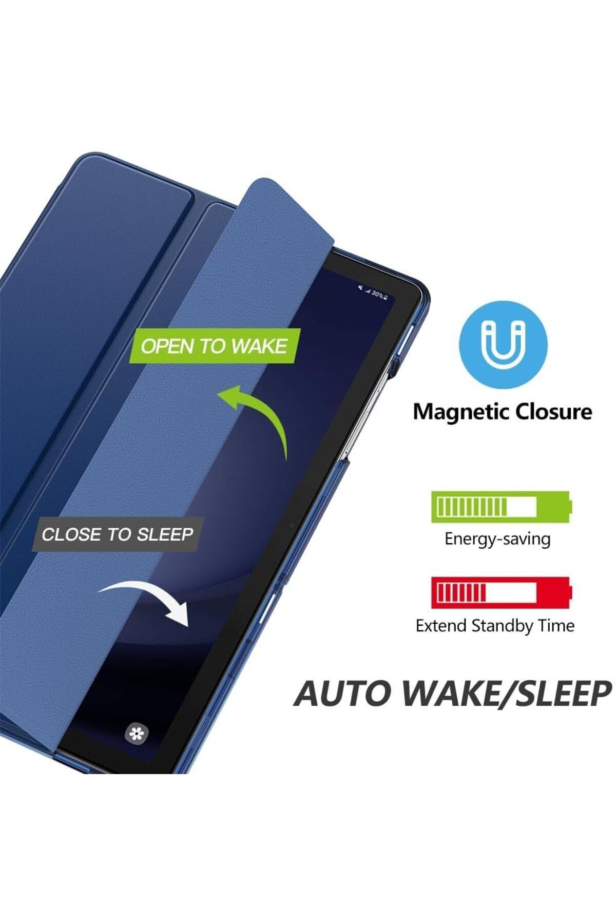 UnDePlus-Galaxy Tab A9 8.7Inch to X110 X115 X117 Model Compatible Pu Leather Case Smart Stand Case with Sleep Mode 4