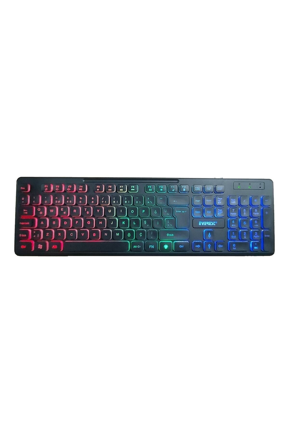 COLORFEST Kb-120 Sleek Siyah Usb Gökkuşağı Aydınlatmalı Q Gaming Oyuncu Klavyesi