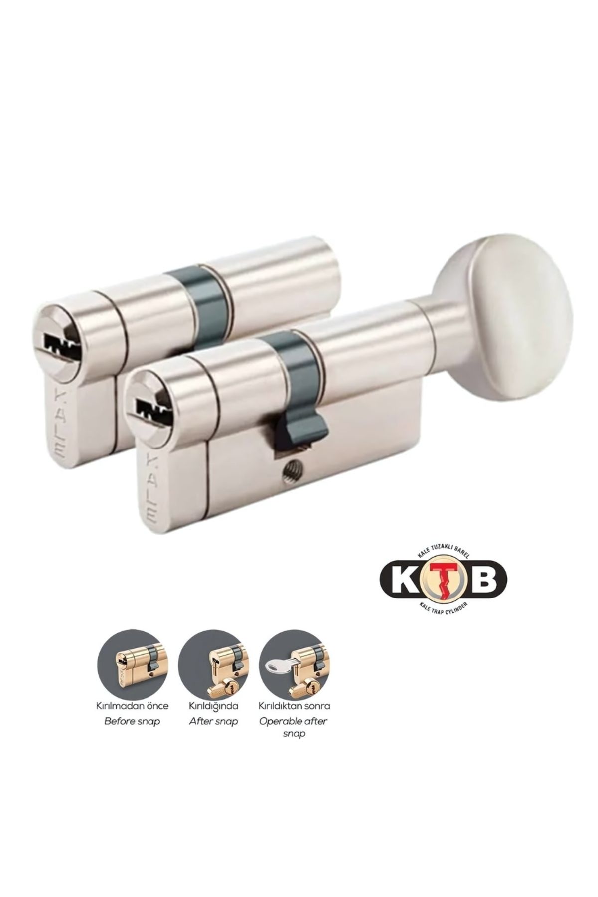 Kale Kilit-|   264 Joint Key Trap Lock Cylinder, Set of 2, Ktbs Ktbsm Lock Core, 68 mm 1