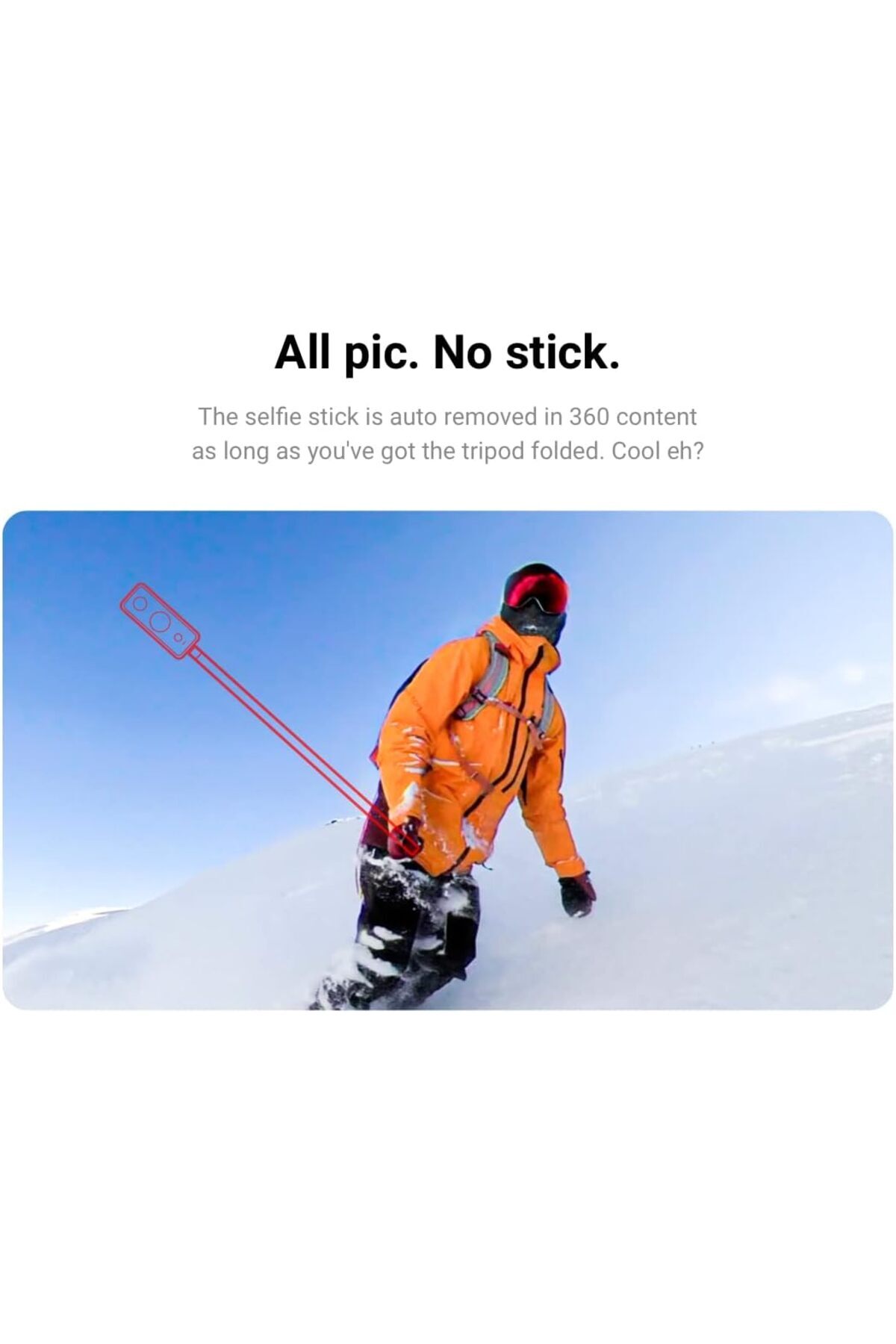 Insta360-2-in-1 Invisible Selfie Stick + Tripod upto 105CM CINX2CB/G 6