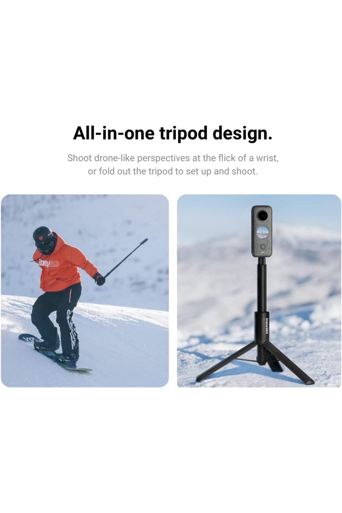 Insta360-2-in-1 Invisible Selfie Stick + Tripod upto 105CM CINX2CB/G 5