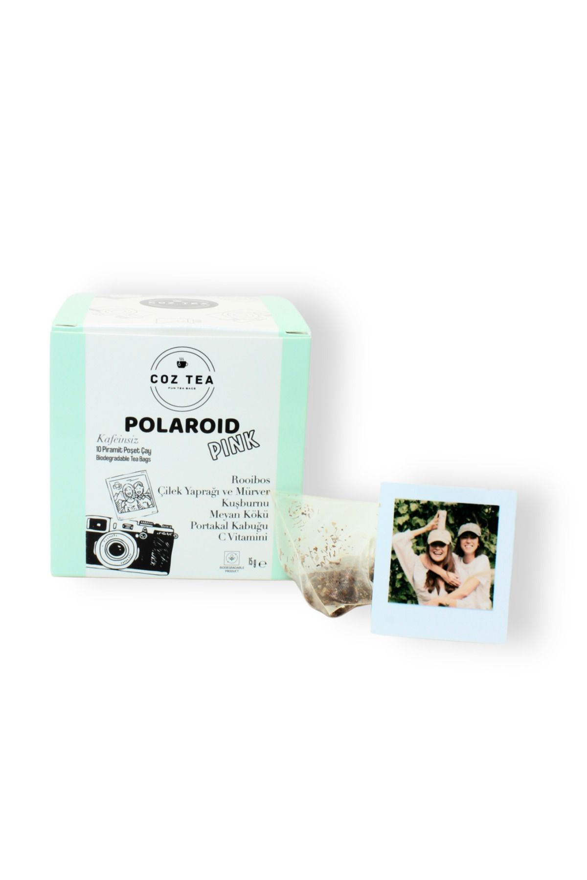 COZ TEA POLAROID PINK Rooibos'lu Piramit Poşet Bitki Çayı