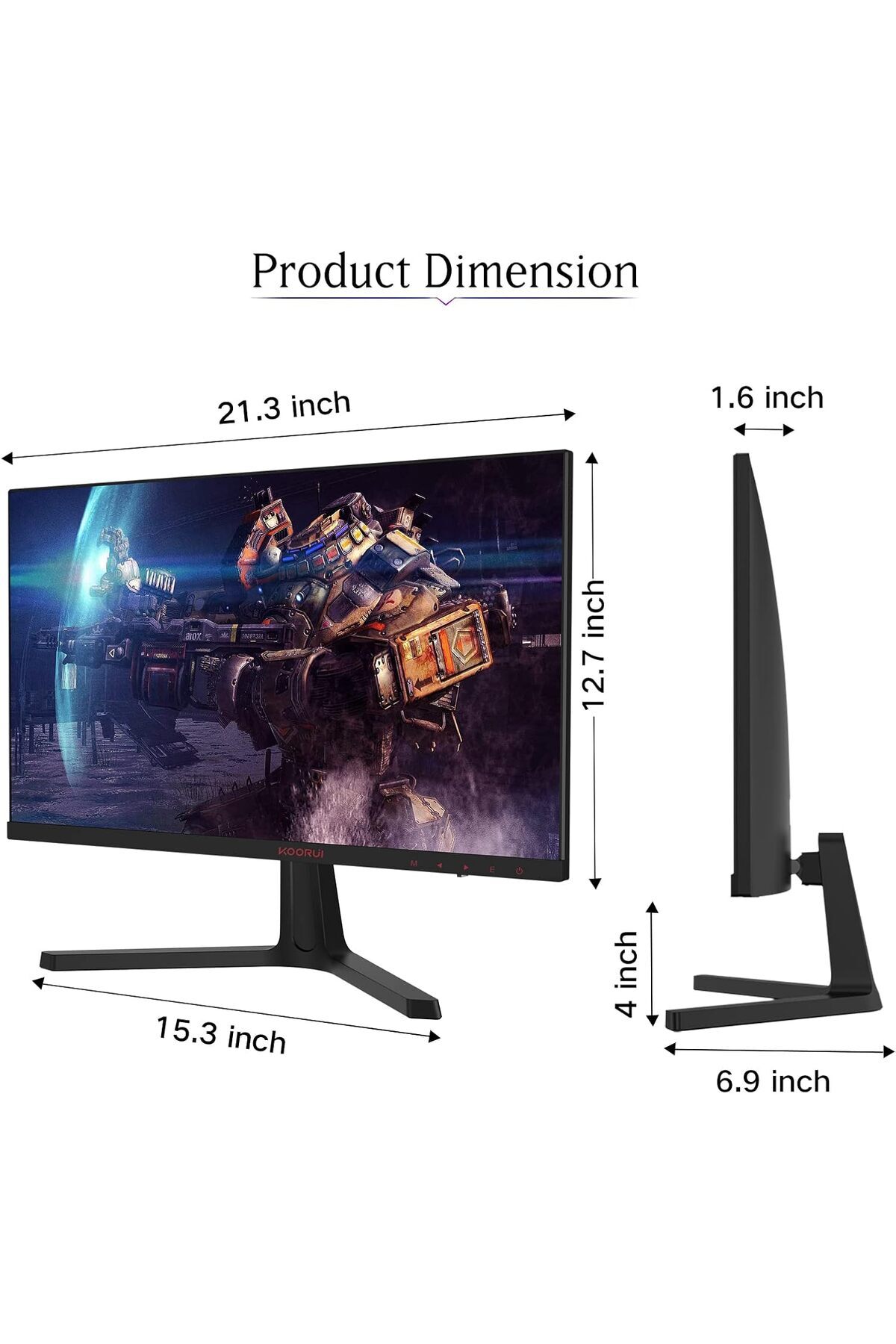 Koorui-24 Inch Computer Monitor - FHD 1080P Gaming Monitor 165Hz VA 1ms, AdaptiveSync Technology 24E4 6