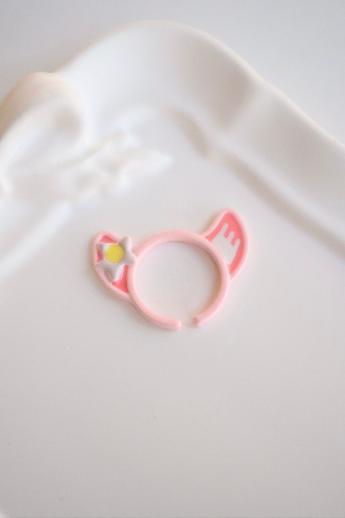 EFBUTİK-Pink Metal Kiity Ear Ring 1