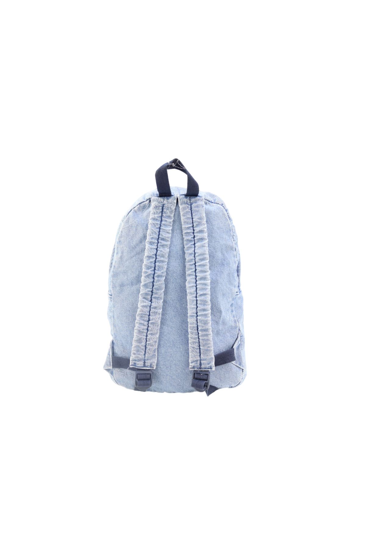 ICONE BAG-Icone Front Pocket Embroidered Denim Washable Backpack 3