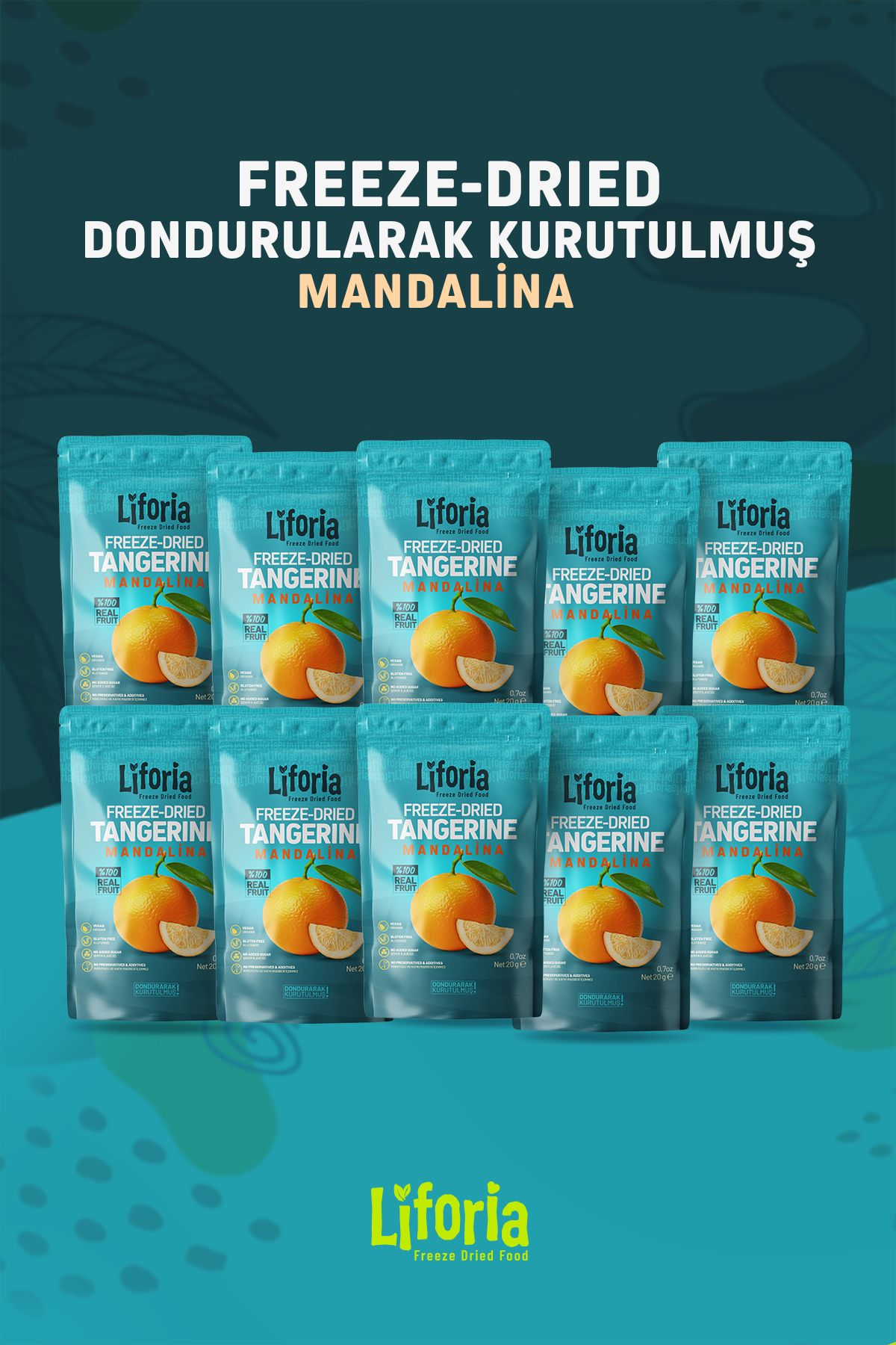 Liforia 10lu Fırsat Paketi - Freeze Dried Mandalina Tane 20gr