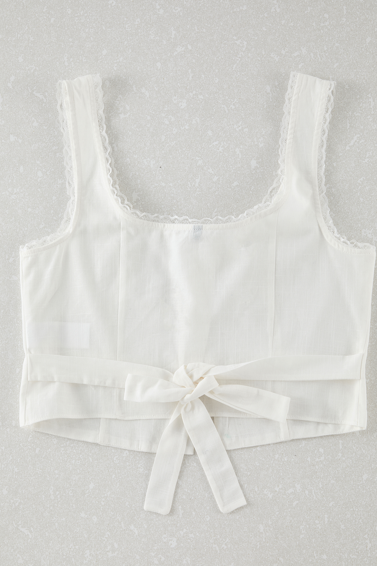 Trendyolmilla  Beyaz Kare Yaka Askılı Crop Dokuma Bluz TWOSS25BZ00118 - Görsel 9