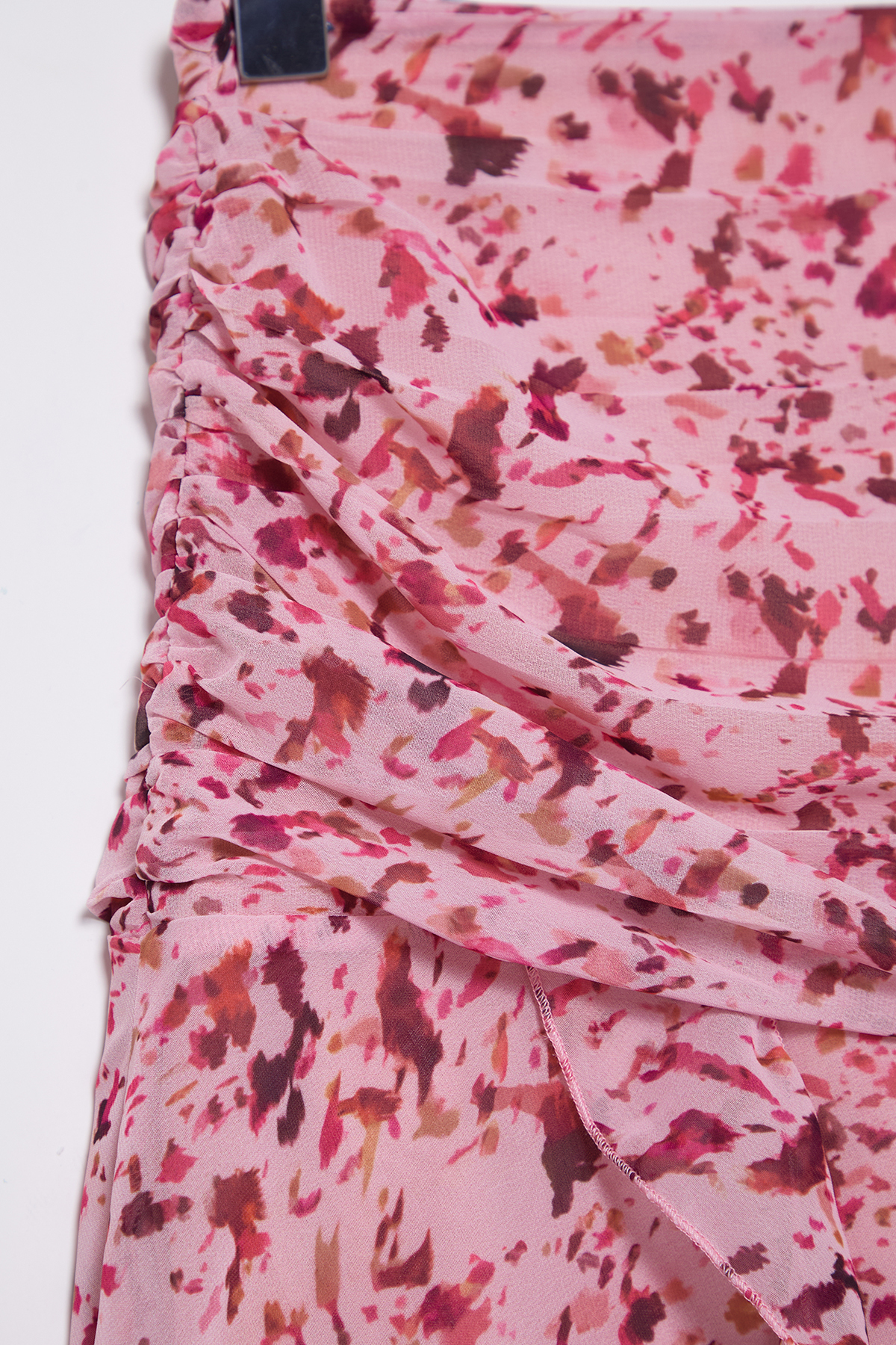 Trendyolmilla  Pembe Asimetrik Midi Boy Şifon Çiçekli Dokuma Etek TWOSS25ET00039 - Görsel 7