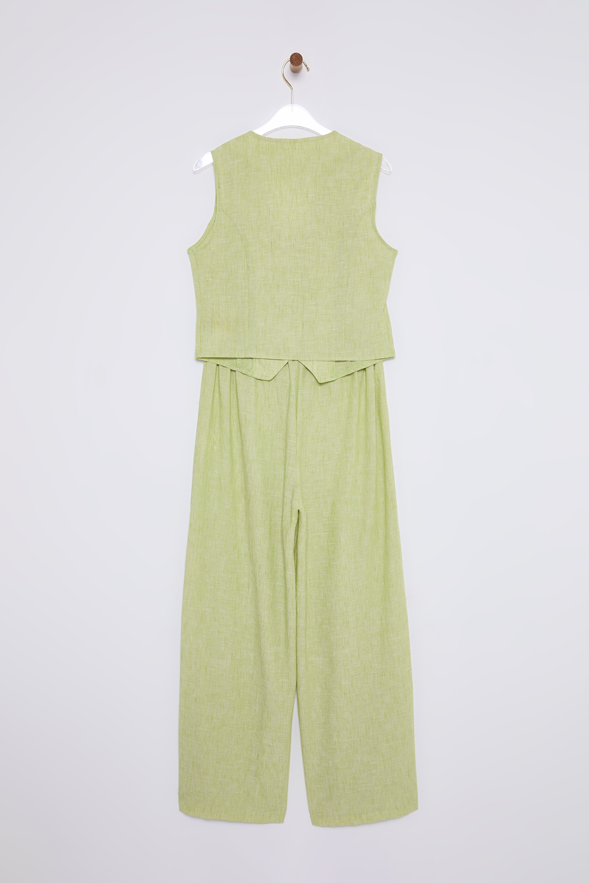 Trendyolmilla  Yağ Yeşili Önden Bağlama Detaylı Dokuma Alt-Üst Takım TWOSS25AU00018 - Görsel 9