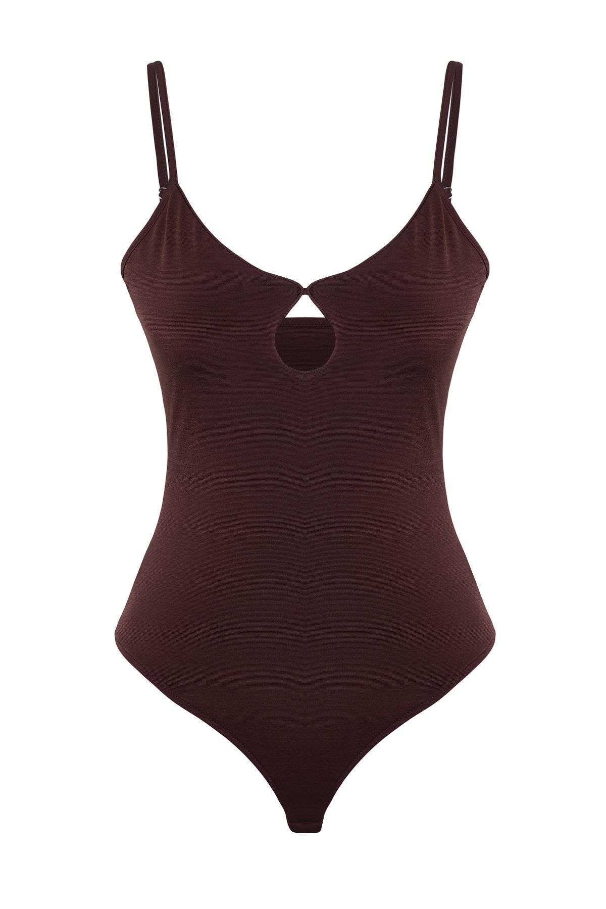 Trendyol Collection Brązowy Dzianinowy Body Z Wycięciem/okienkiem Tprss25bd00008 Kobieta - 34
