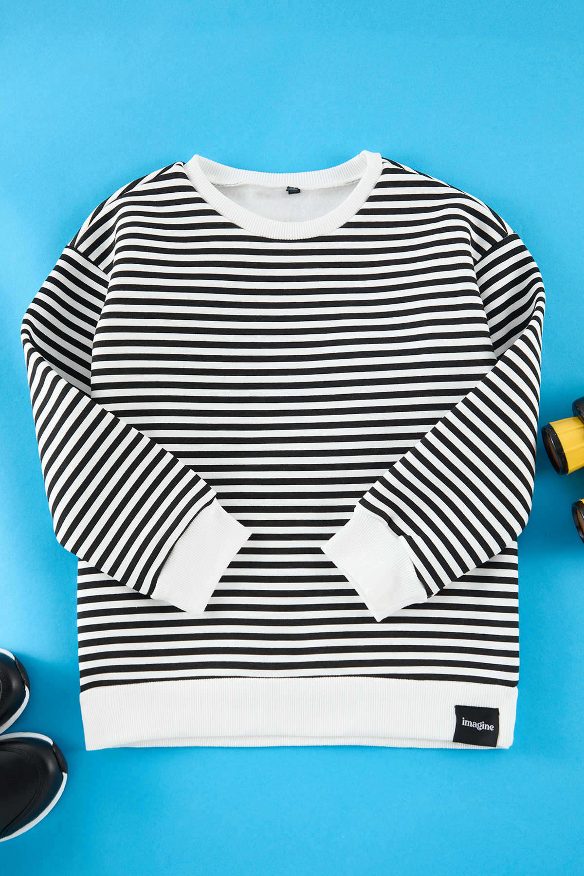 Trendyolmilla Kids Siyah Erkek Çocuk Düz Örme Mini Me Sweatshirt TKDAW25SW00113