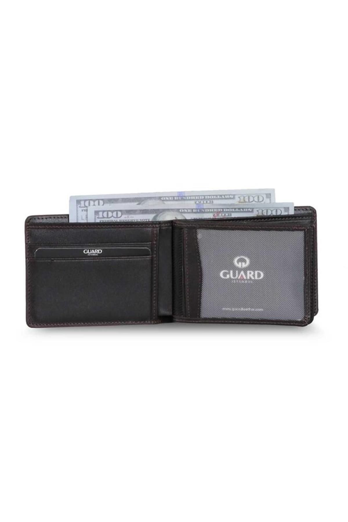 GUARD-Brown Leather Men's Wallet 3