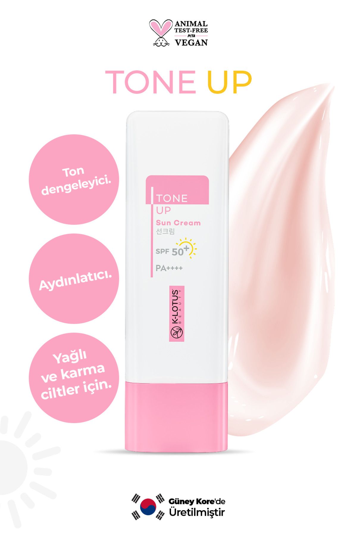 کرم ضد آفتاب صورت K-Lotus Beauty Tone Up متعادل کننده و روشن کننده صورت Spf50 /pa 50ml