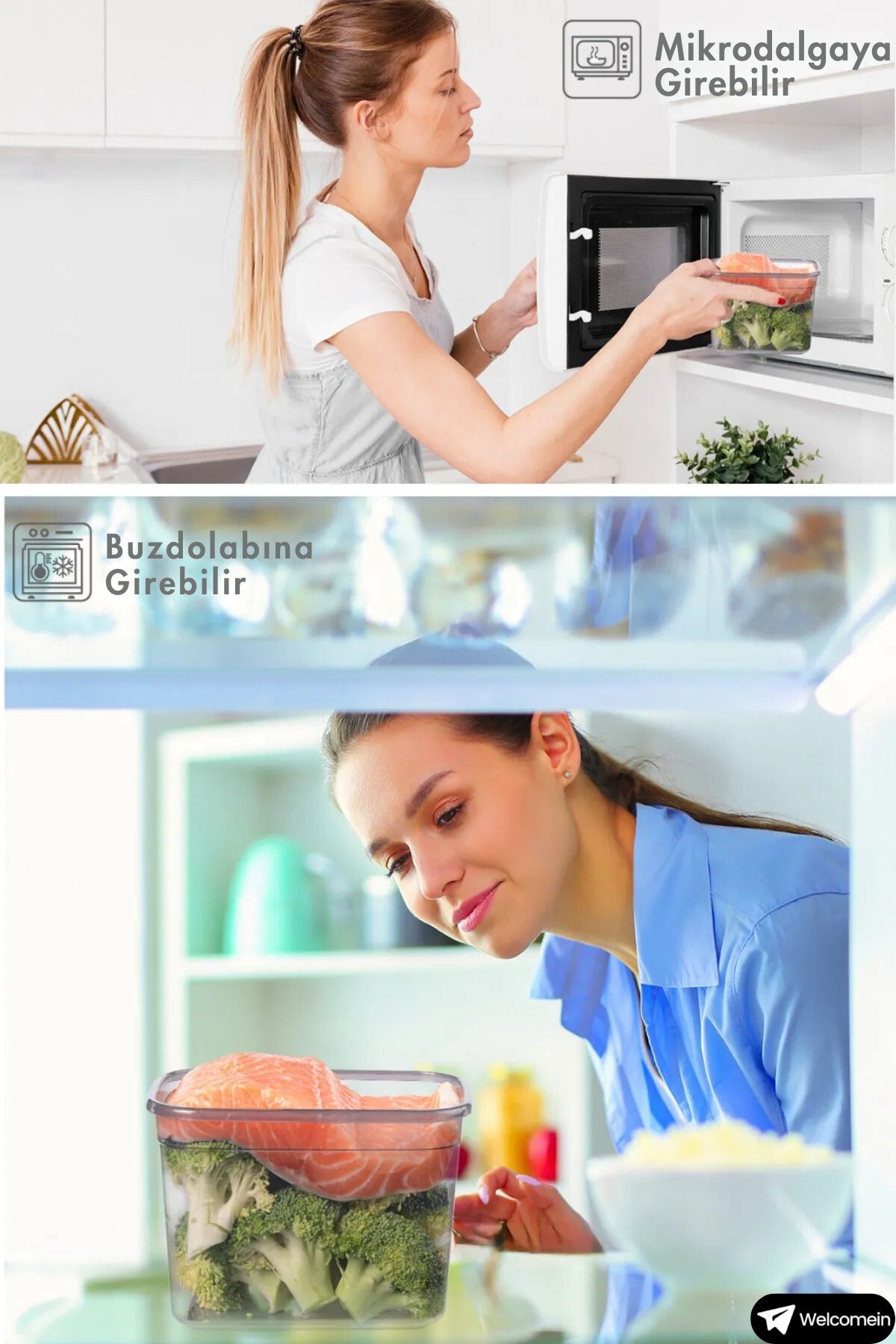 welcomein-Set of 6 Leak Proof Rectangular Food Storage Containers 1200ml - 20 Labels - 6 Spoons - 1.2 Liters 5