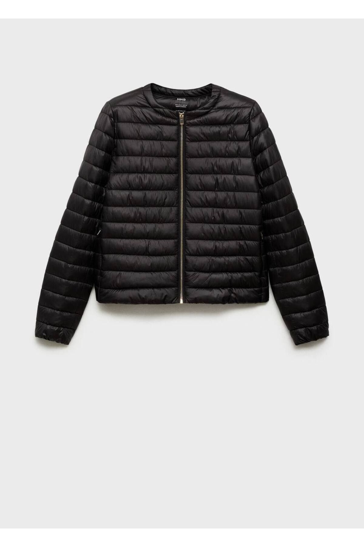 MANGO Woman-Short Quilted Anorak with Pockets 3