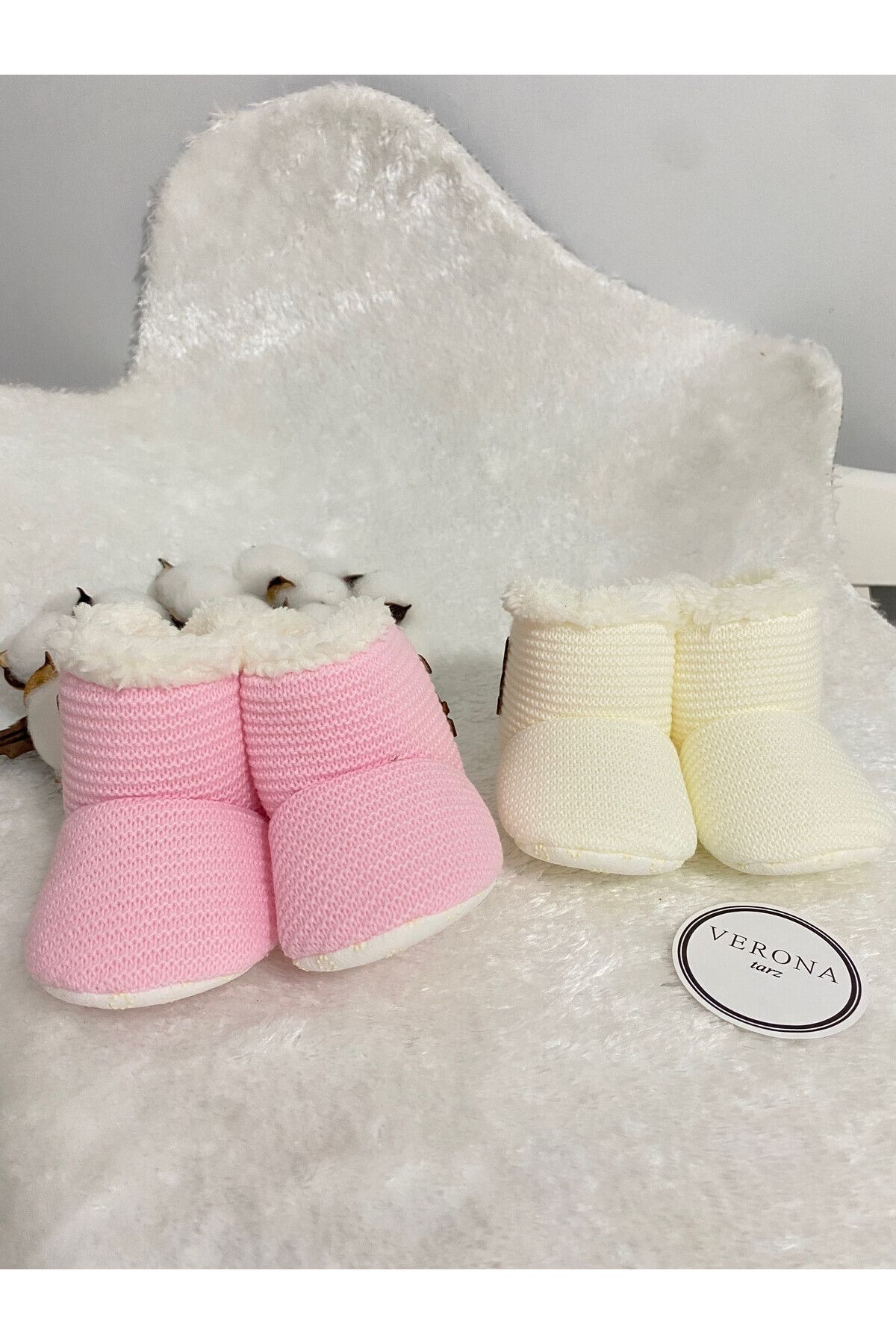 VERONA TARZ-2-Piece Unisex Baby Slippers Set - Double Color, Plush Material, Non-Slip Base 5