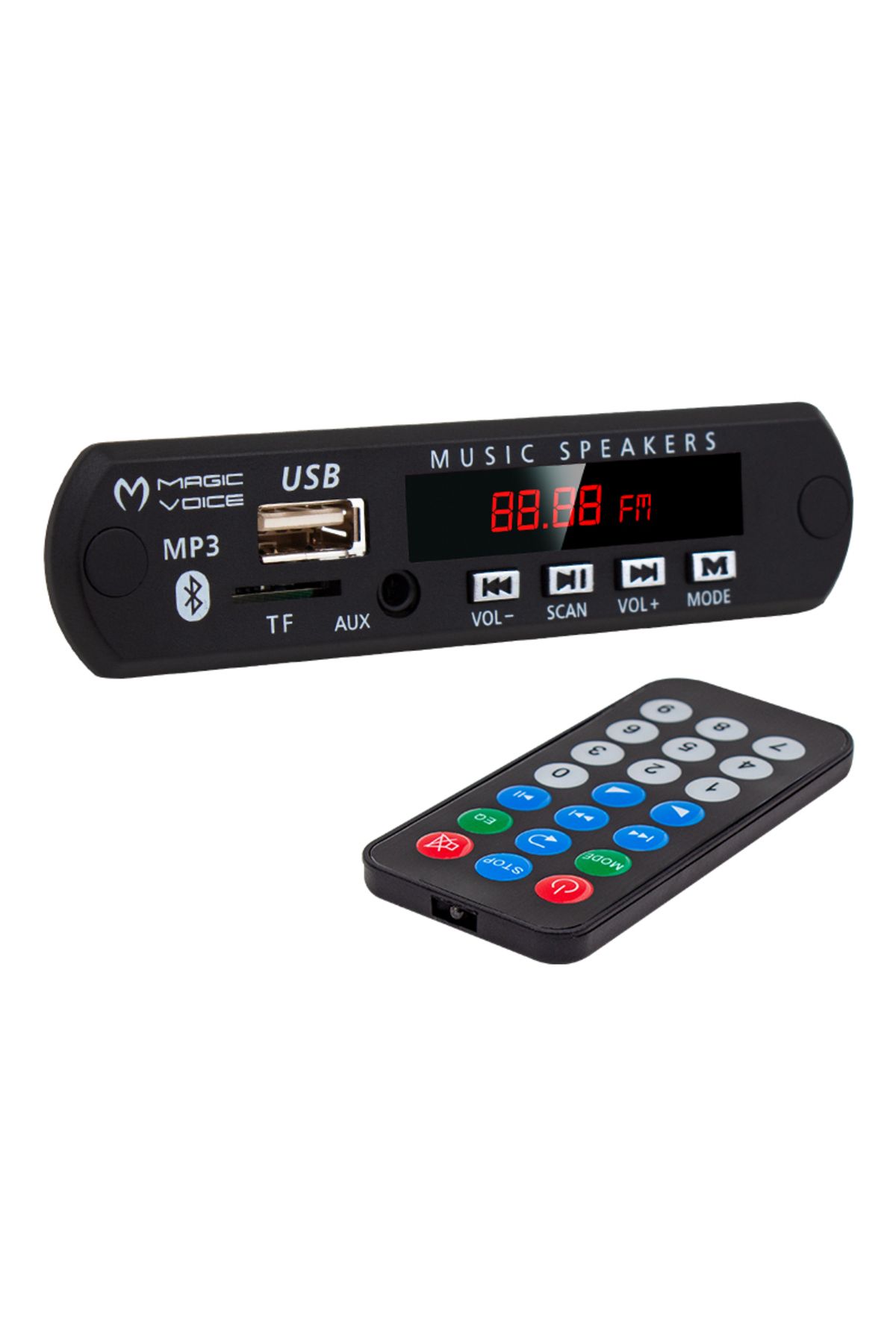 Kapamarka MAGICVOICE M515 OTO TEYP USB/SD/MIC/BLUETOOTH KUMANDALI MİKROFONLU OTO TEYP ÇEVİRİCİ DİJİTAL PLAYER