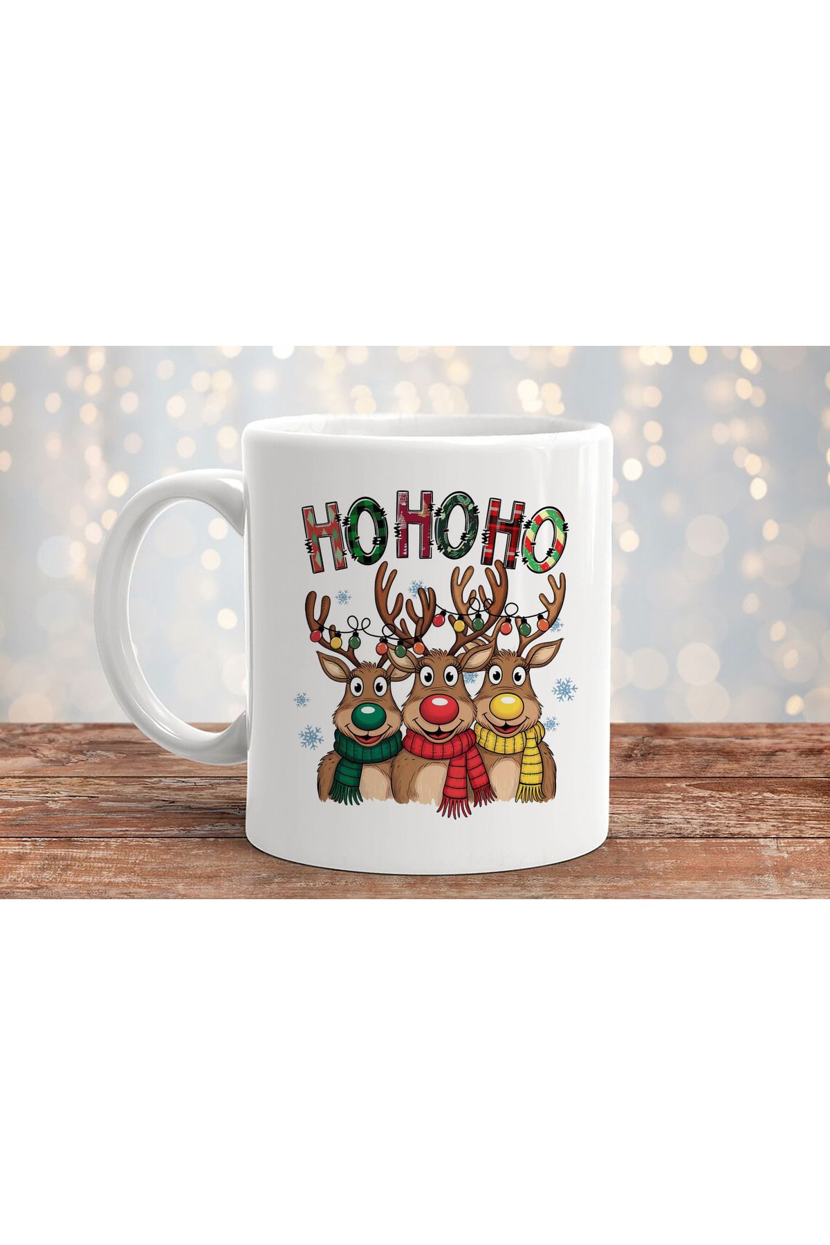sielta Merry Christmas Noel Geyik Baskılı Hediyelik Porselen Kupa Bardak