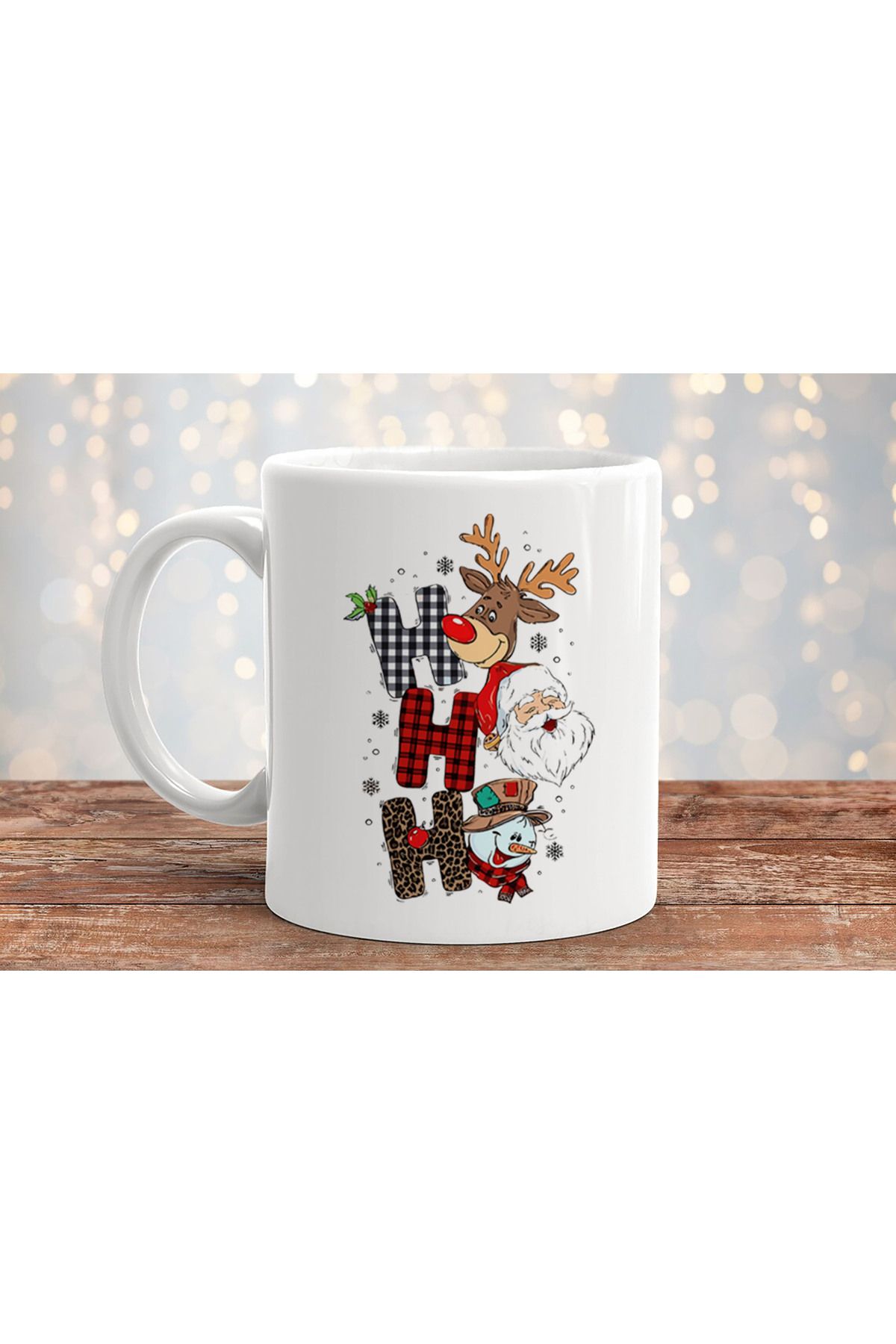 sielta Merry Christmas Noel Yılbaşı Baskılı Hediyelik Porselen Kupa Bardak