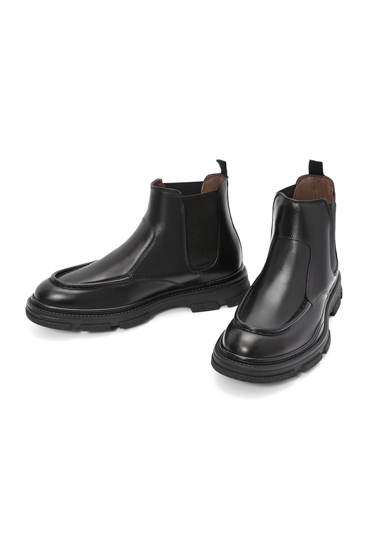 Derimod-Men's Black Leather Chelsea Boots 24Wfd 604418 3