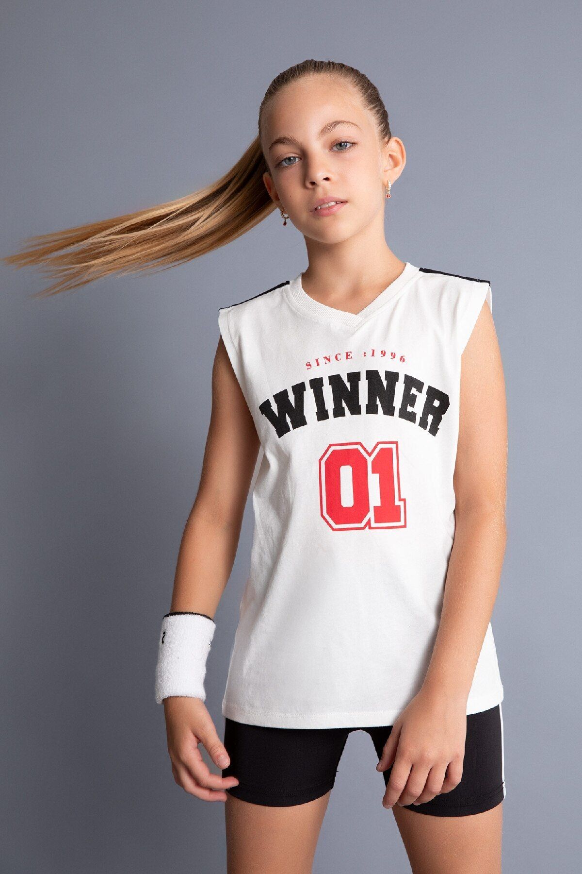 DeFacto-Girls V Neck Sports Printed Undershirt D2250A824Hs 3