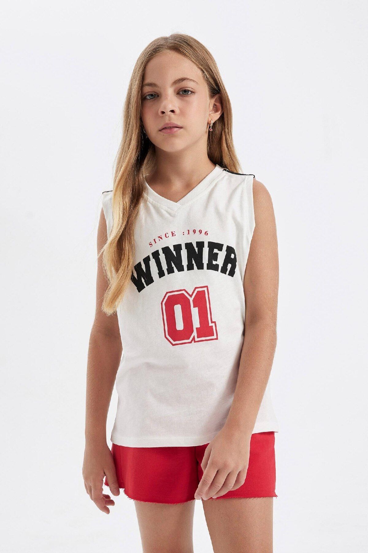 DeFacto-Girls V Neck Sports Printed Undershirt D2250A824Hs 6