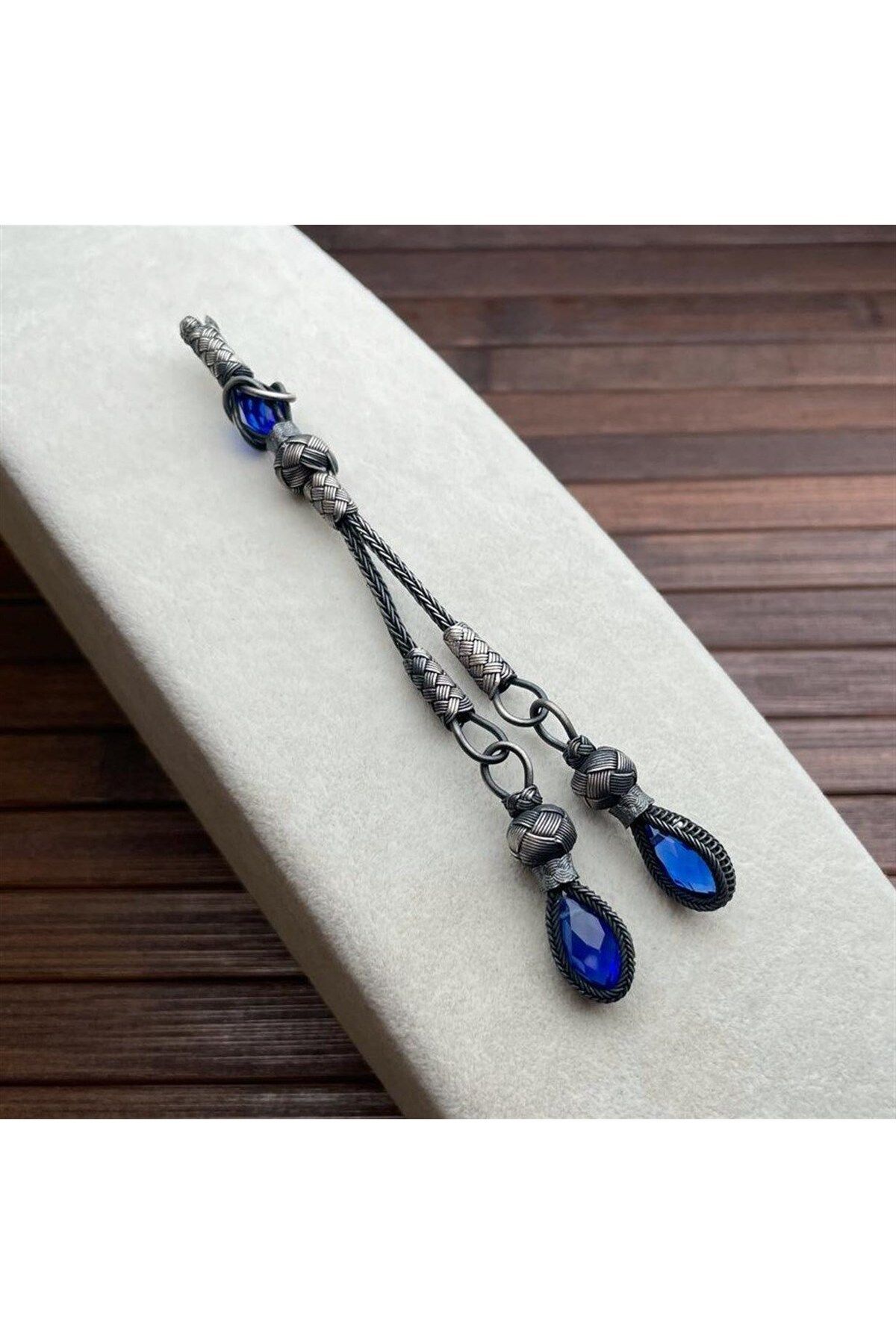 dergah tesbih-2-Piece Silver Kazaziye Knitted Whip 3
