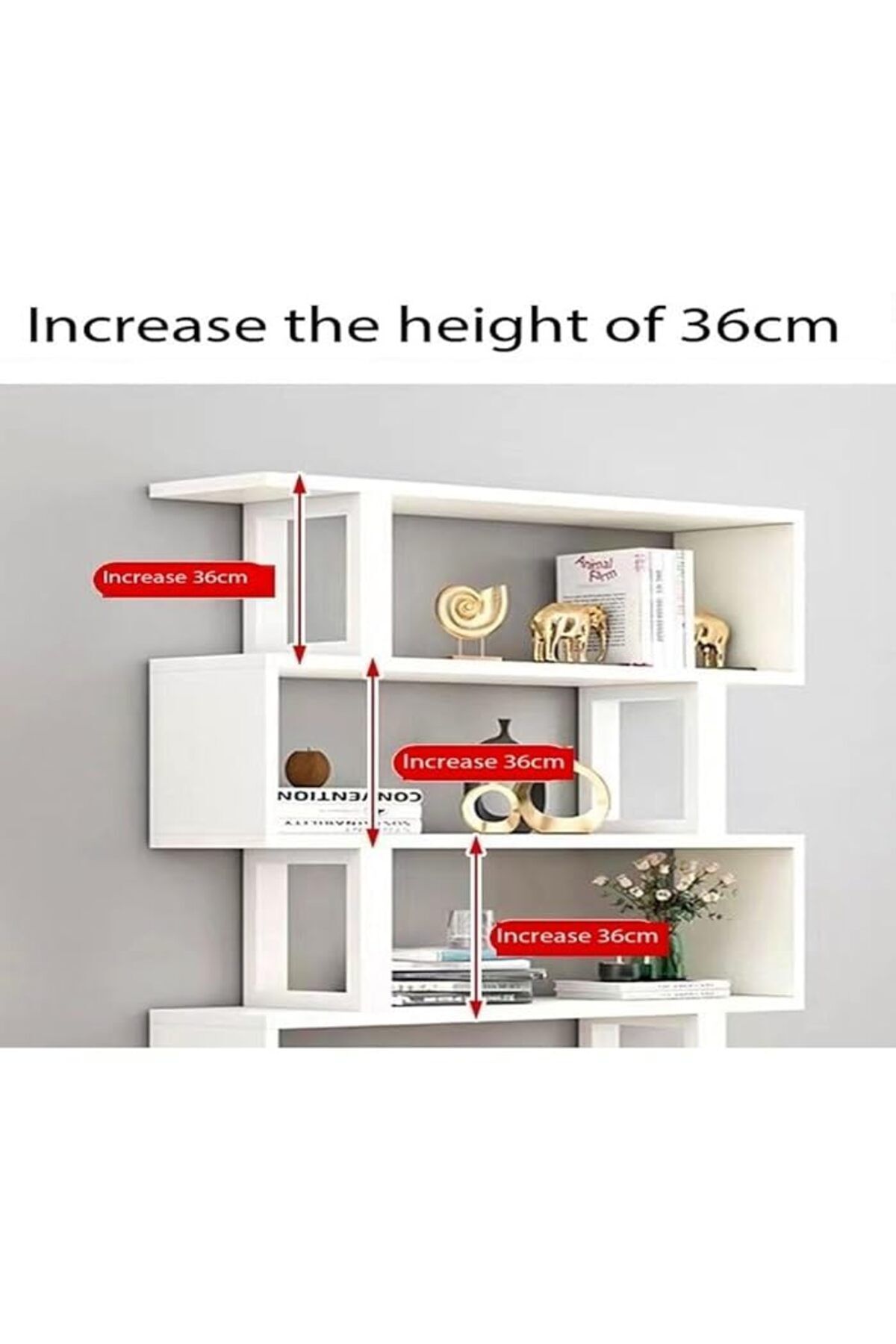 DubaiGallery-Multifunction Unique Multi Tiers Design Floor Standing Display Rack Shelves Bookshelf 60x24x180 cm 4