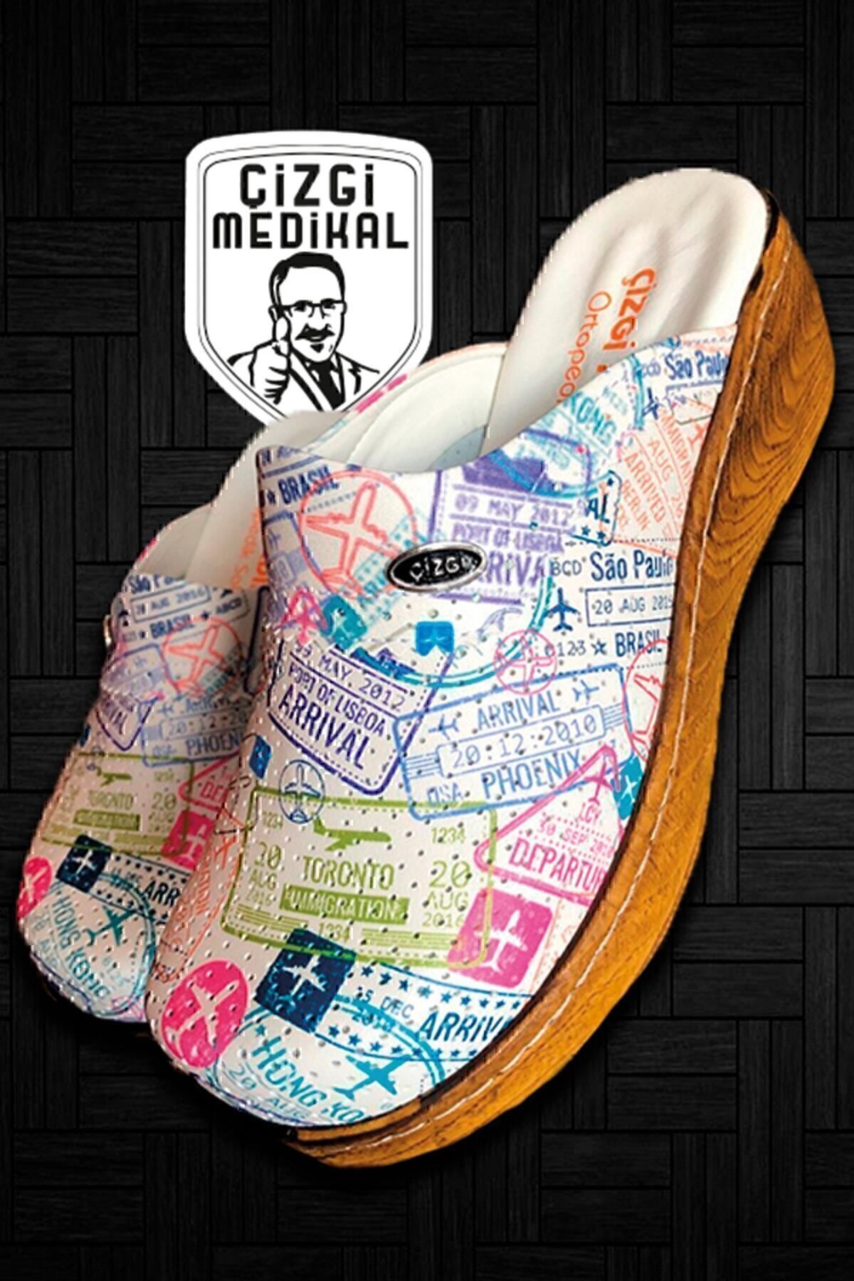 vivocolor ticket patterned women sabo slippers orthopedic doctor nurse hospital slippers