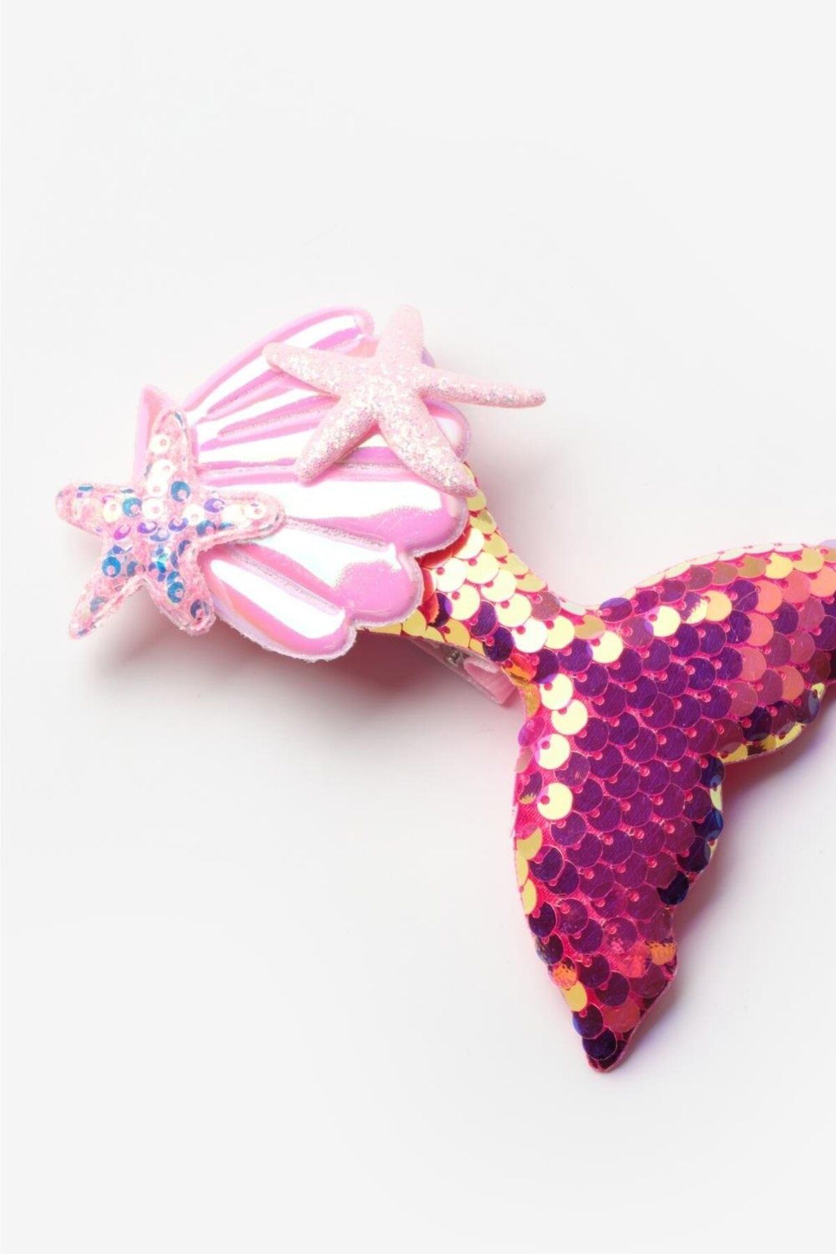 Le Mabelle-Orange Sequin Mermaid Girl's Clip Buckle 2
