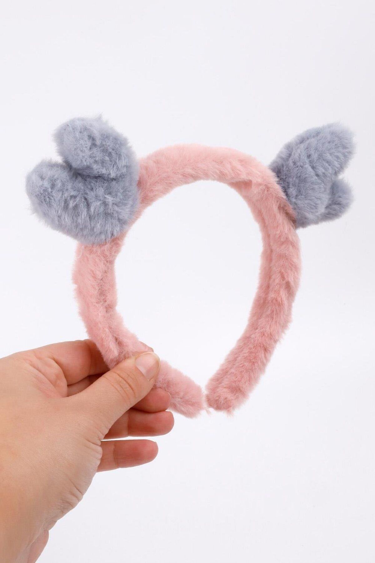 Le Mabelle-Girl's Gray Furry Heart Crown 1