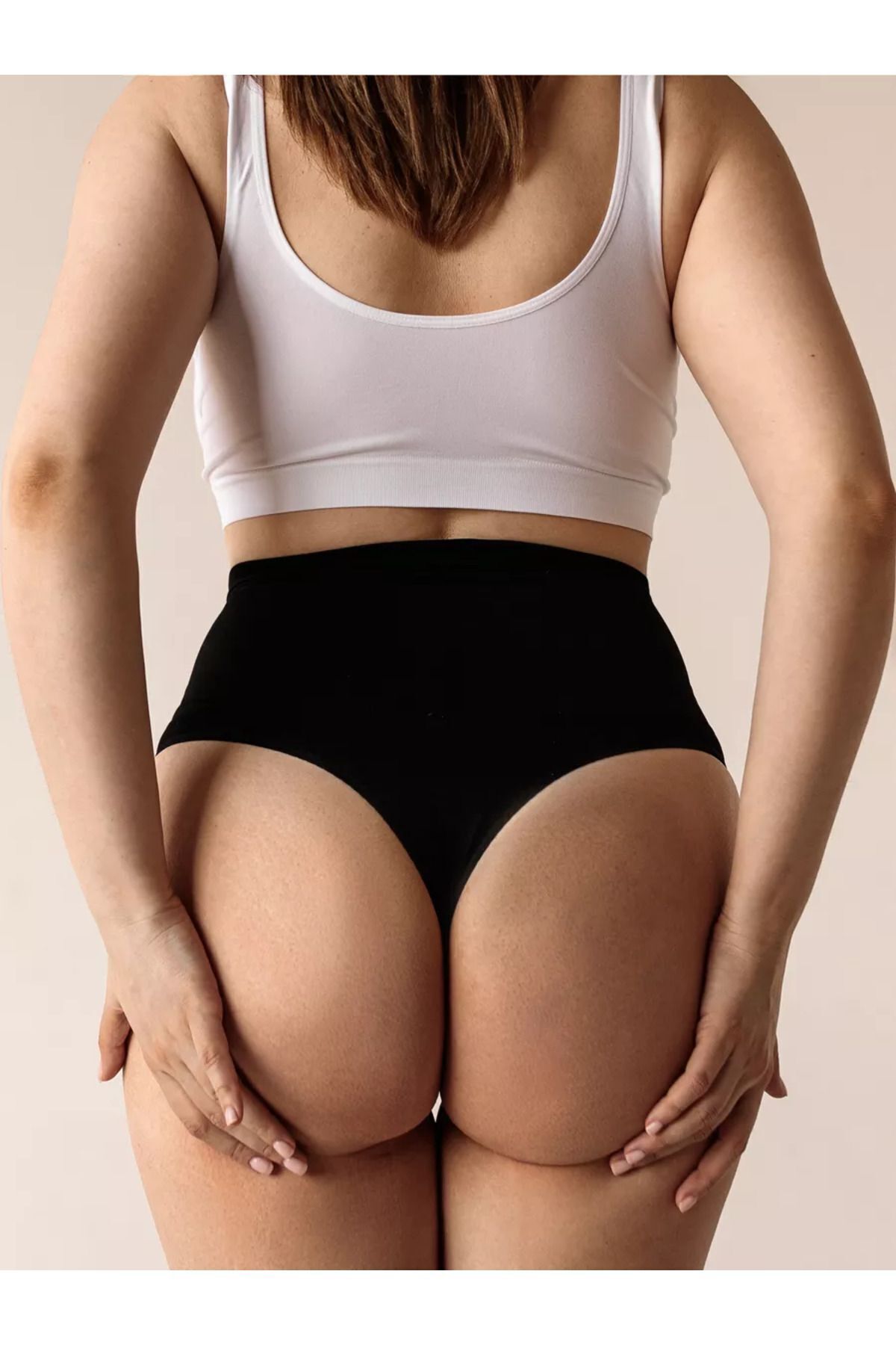 MİSTİRİK-Montela Model Seamles Model Knitted String Thong Panties Black Color 2