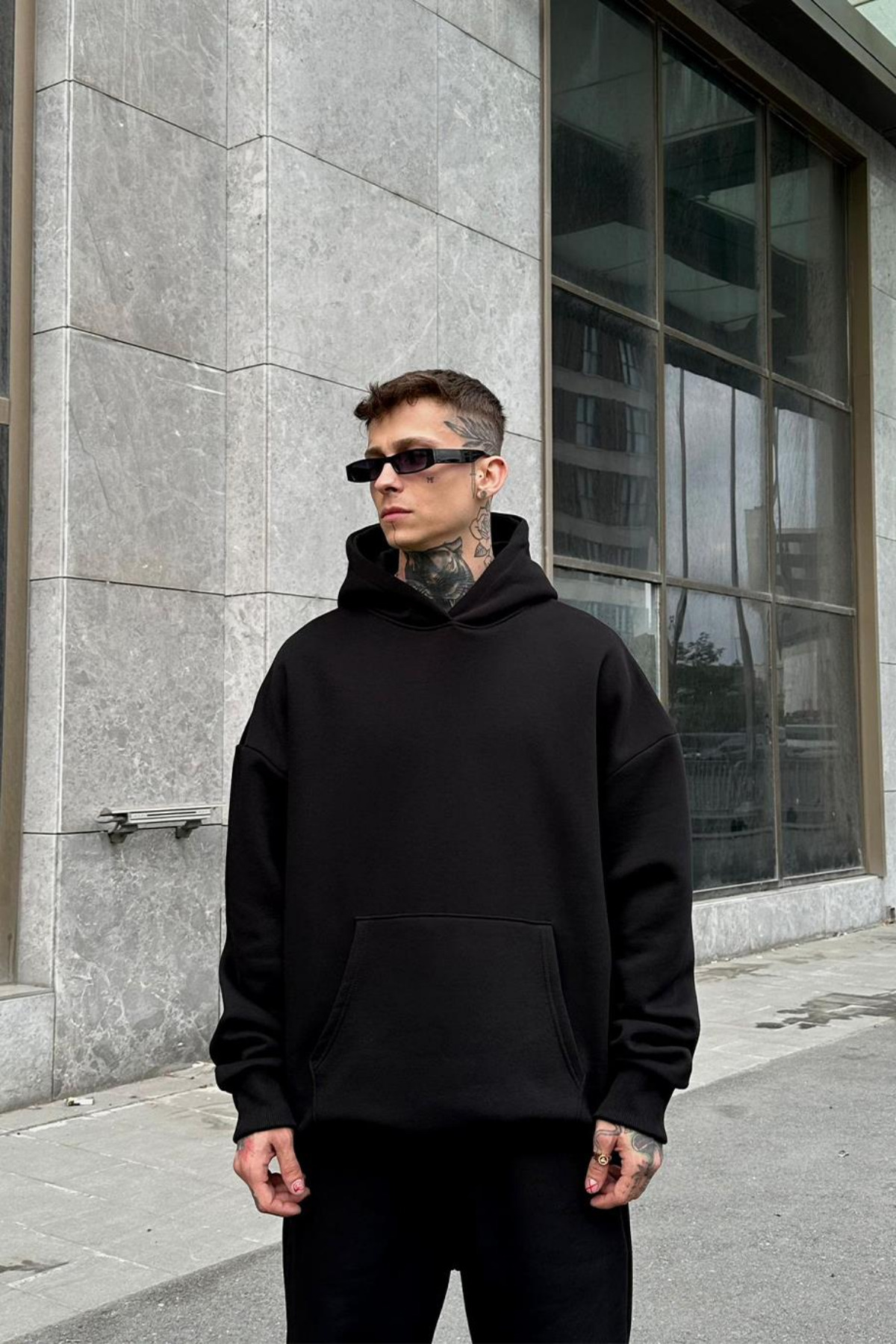 Unisex Siyah Şardonlu Eşofman Takımı — مشکی 267 — تصویر 3 از 6