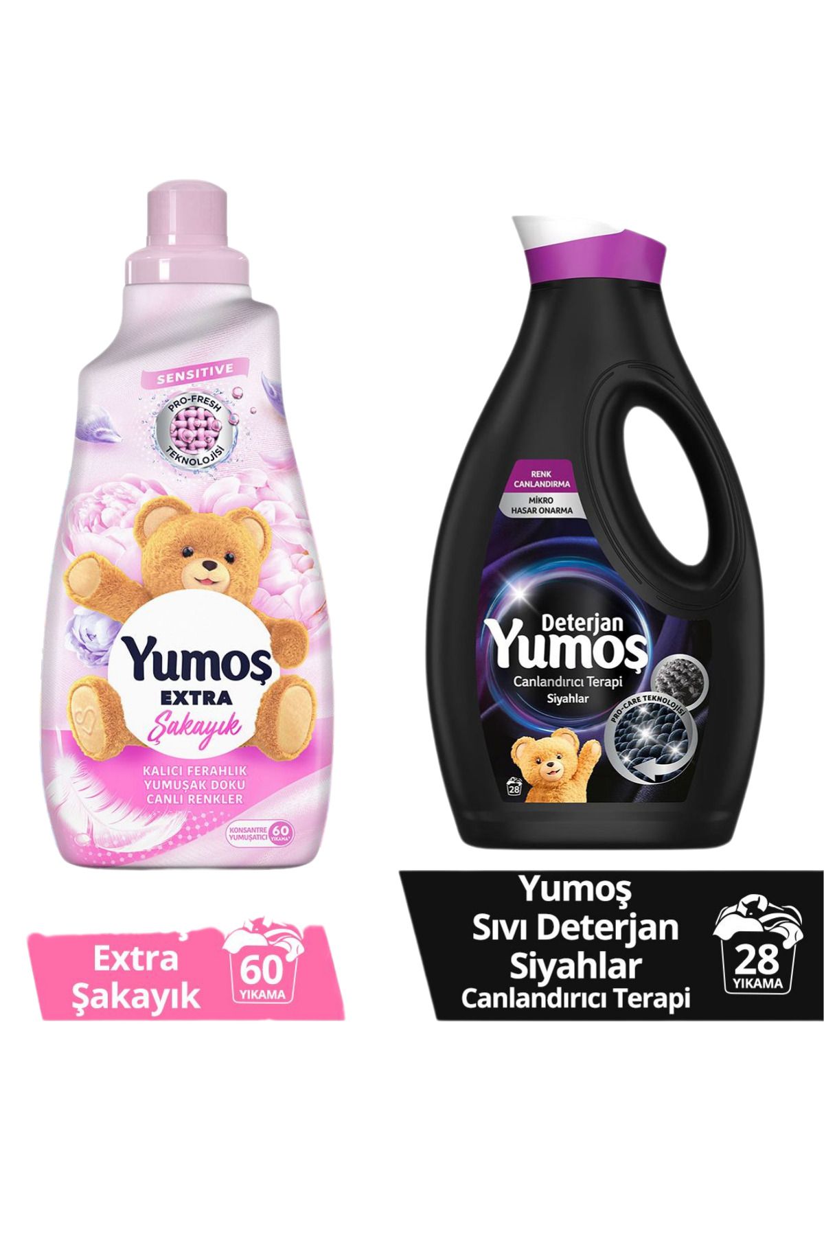 Yumoş Extra Şakayık Konsantre Yumuşatıcı 1440 ml  Sıvı Bakım Deterjanı Siyahlar 1690 ml x1