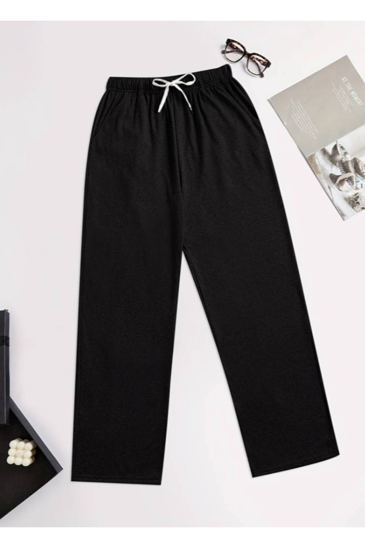 THE WHITE-Pantaloni de trening oversize cu picioare late 1