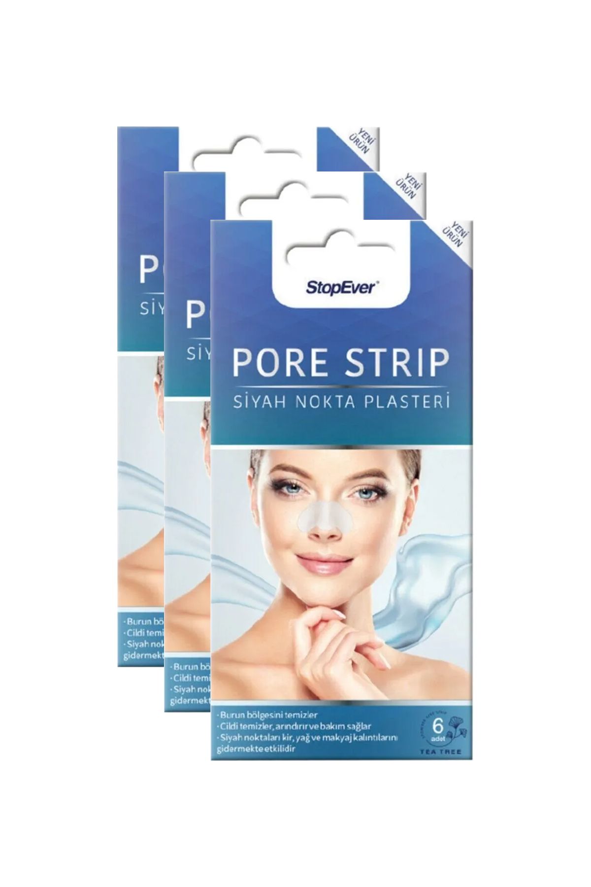 StopEver Pore Strip Siyah Nokta Plasteri 1 Paket 6 Adet Plaster x3