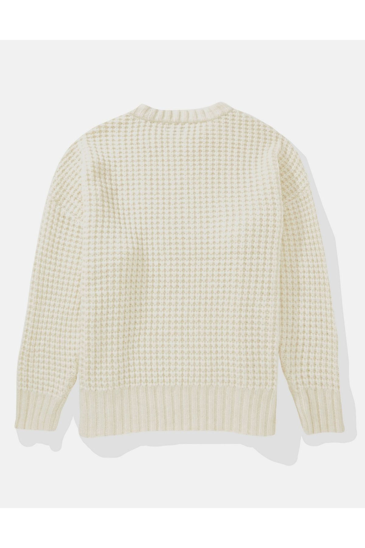 AMERICAN EAGLE-AE Oversized Waffle Crewneck Sweater 4