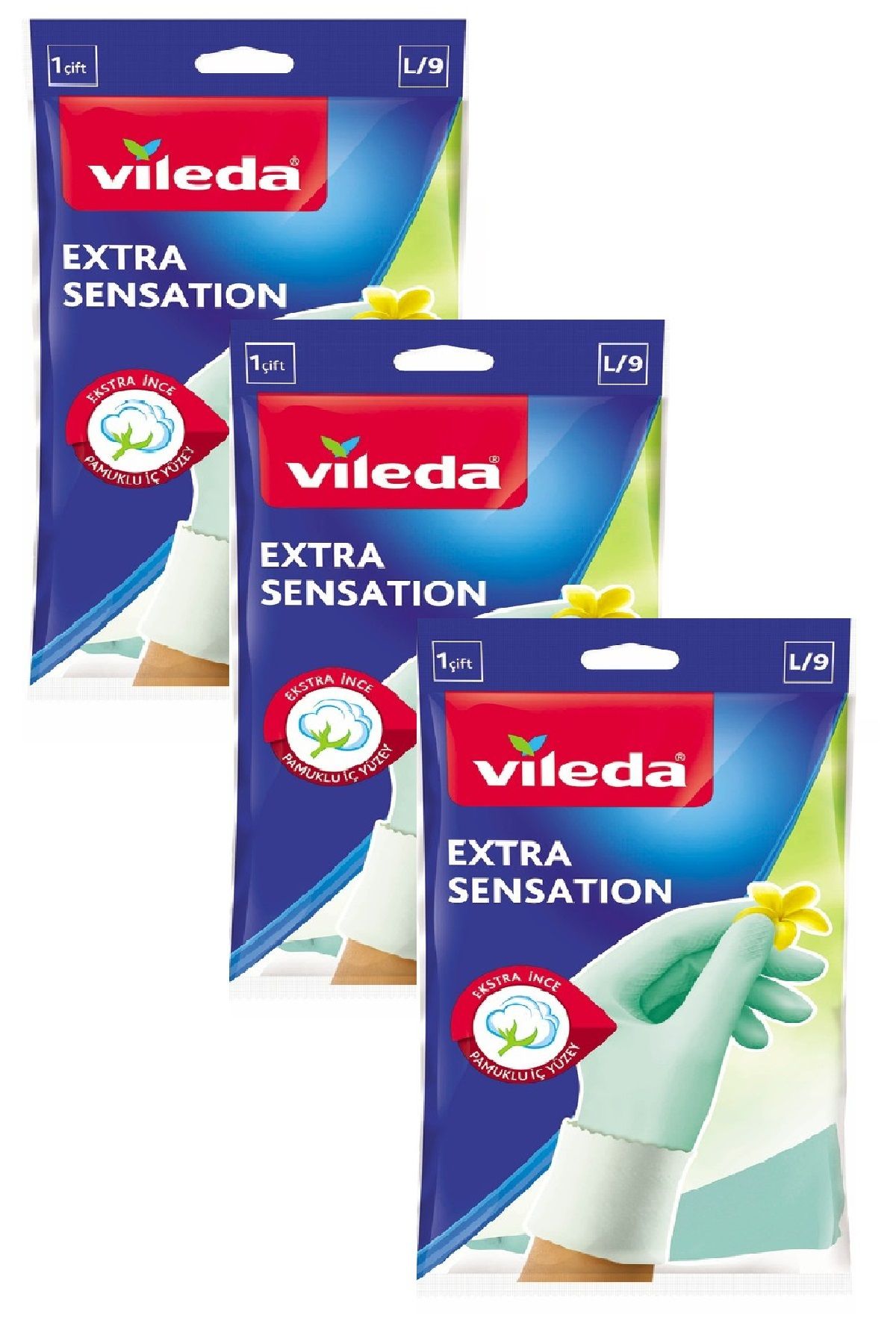 Vileda Extra Sensation Temizlik Bulaşık Ediveni Büyük Boy L/9 x 3 Adet