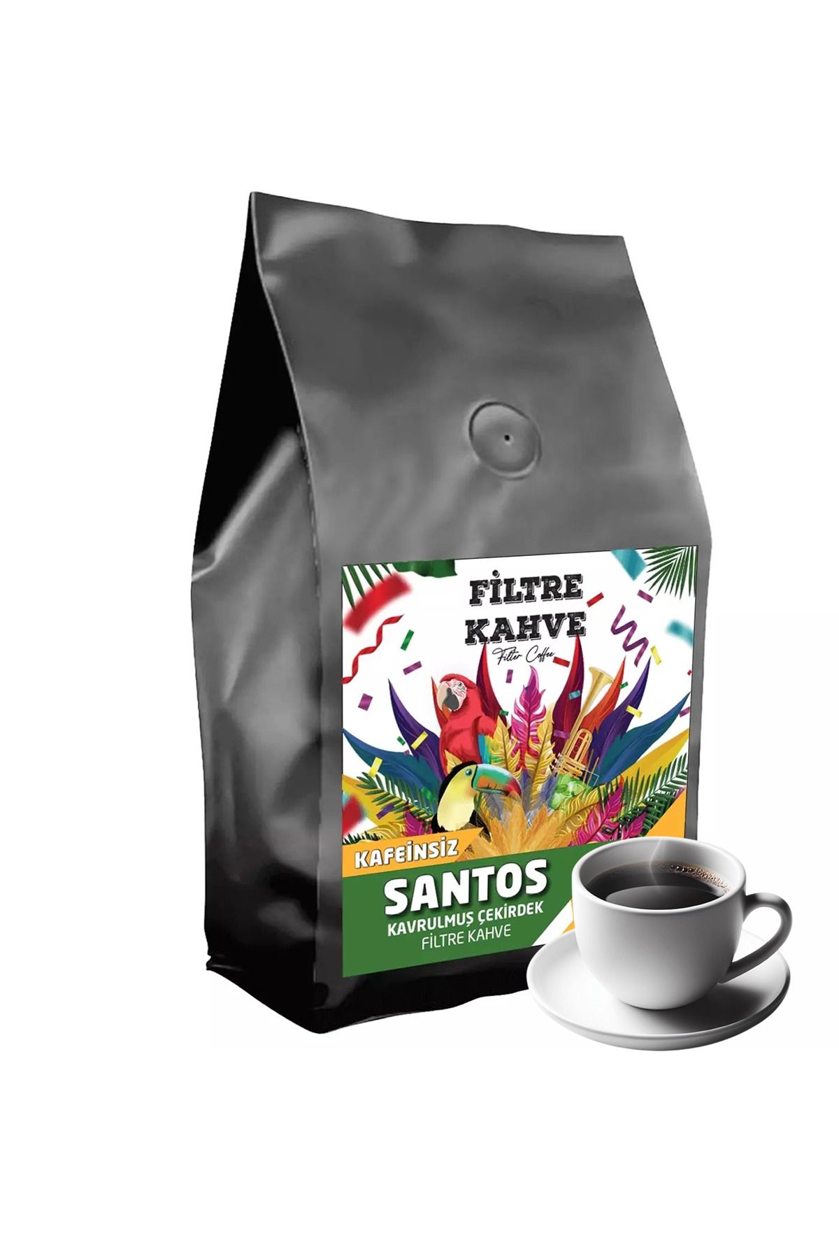 OrdoVeni Santos Kafeinsiz Kavrulmuş Çekirdek Filtre Kahve 250 Gr- Geleneksel Lezzet, Taze Ve Pratik - Coffee