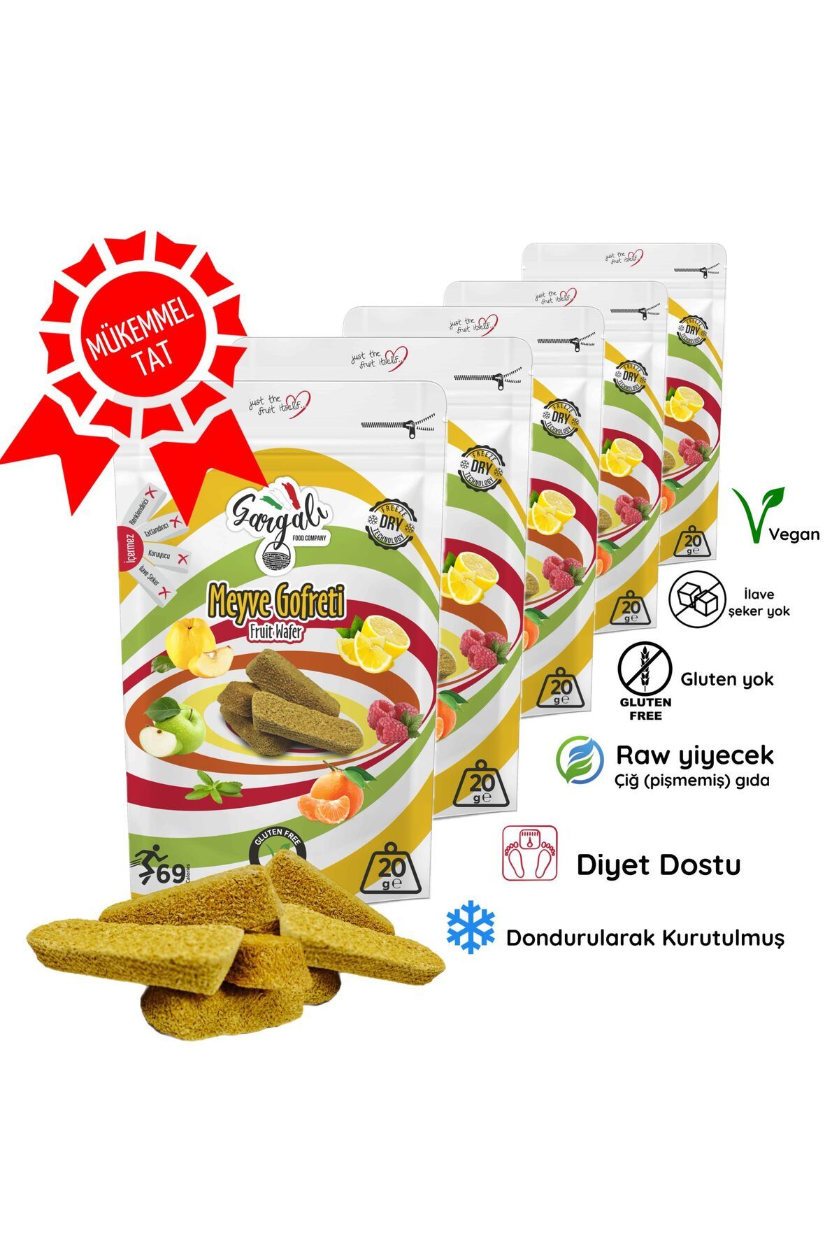 gargalı Freeze Dried Sağlıklı Meyve Gofretleri